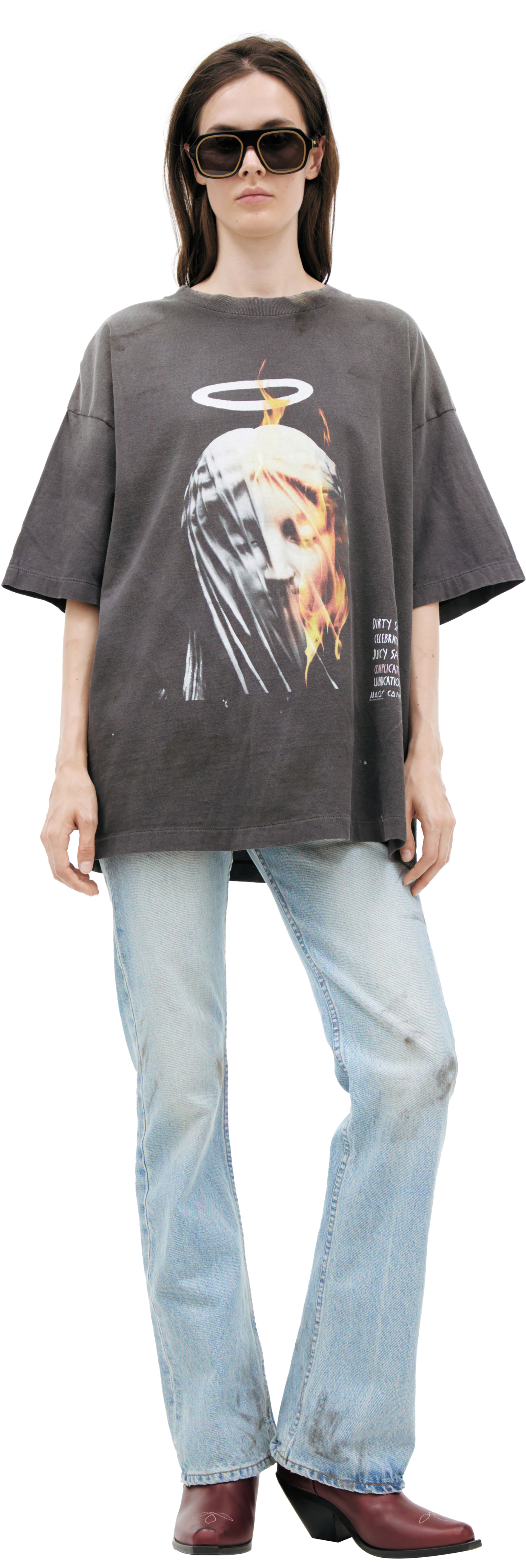 Saint Mxxxxxx Grey T-shirt with print