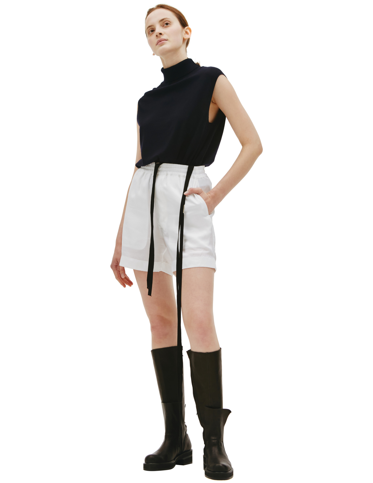 Ann Demeulemeester White Angela viscose shorts