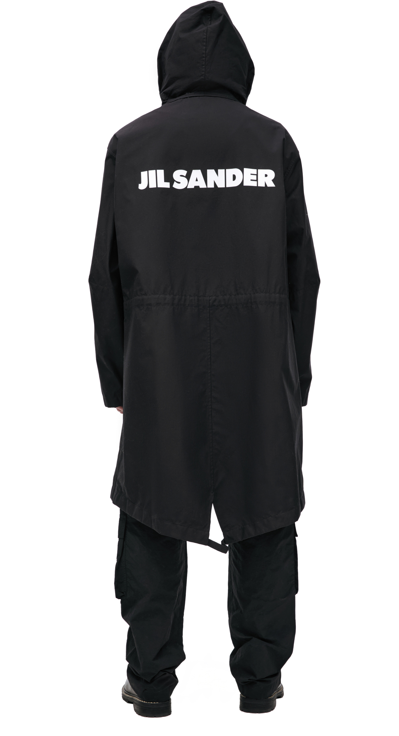 Buy Jil Sander men black logo parka for €958 online on SV77