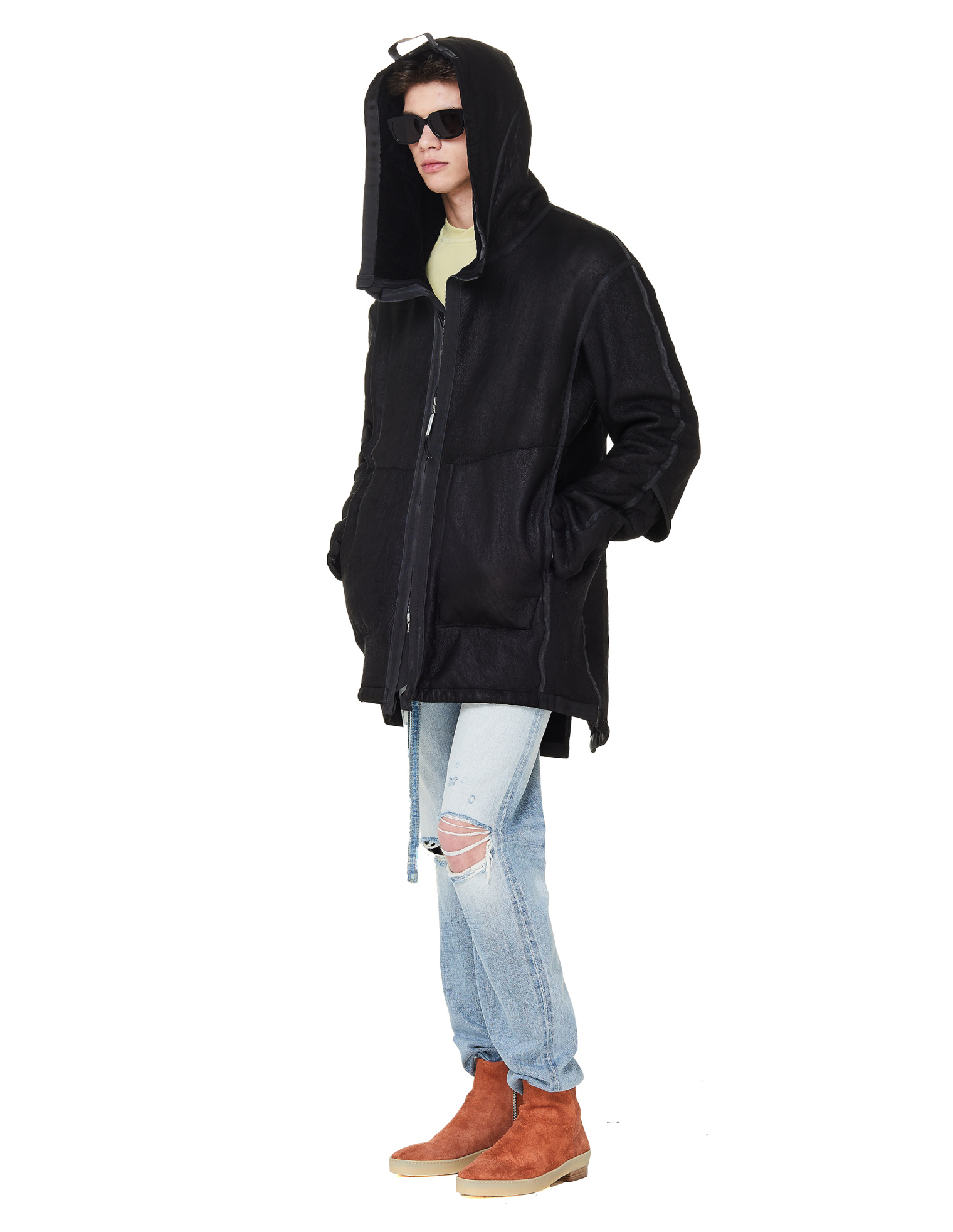 Isaac Sellam Fishtail Ombrageux Leather Parka