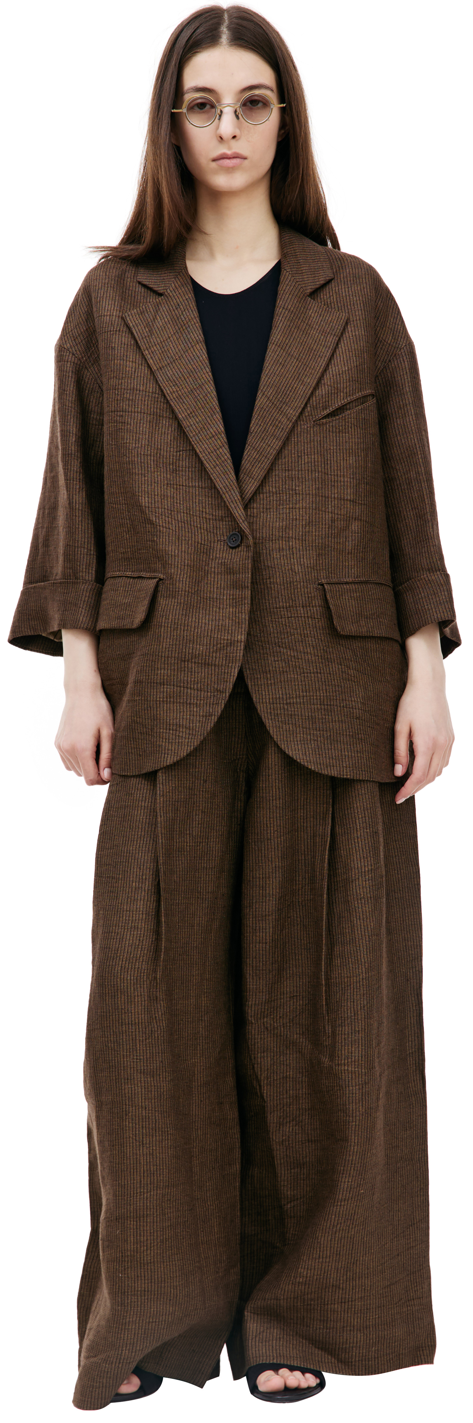 Ziggy Chen Brown linen jacket