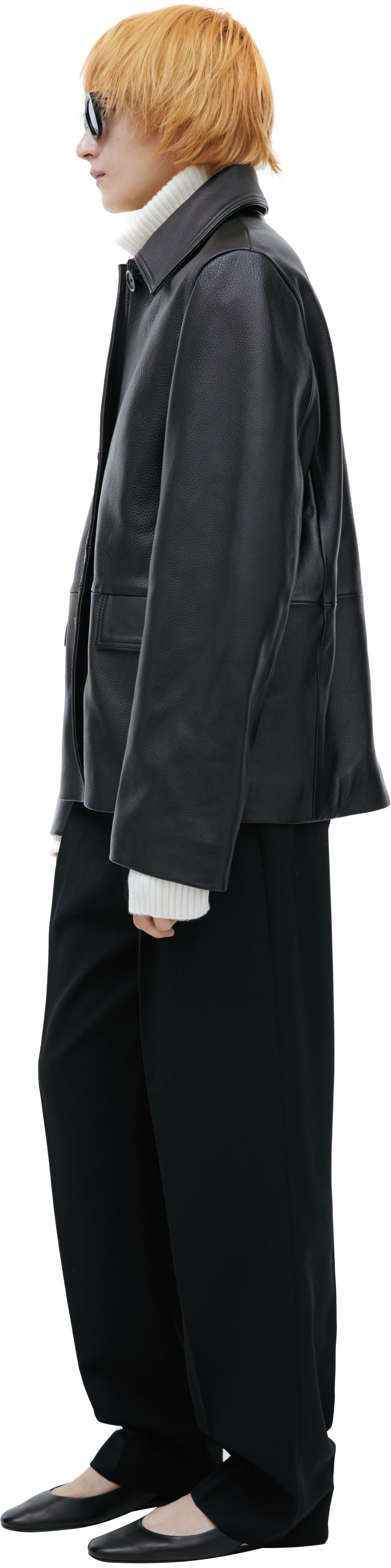 TOTEME Leather jacket with a turn-down collar