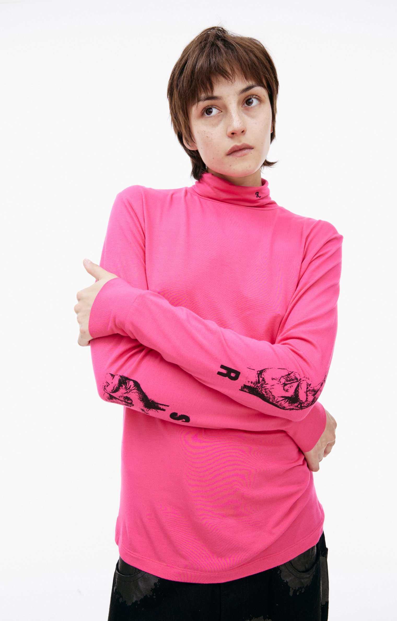 Raf Simons Pink turtleneck with logo