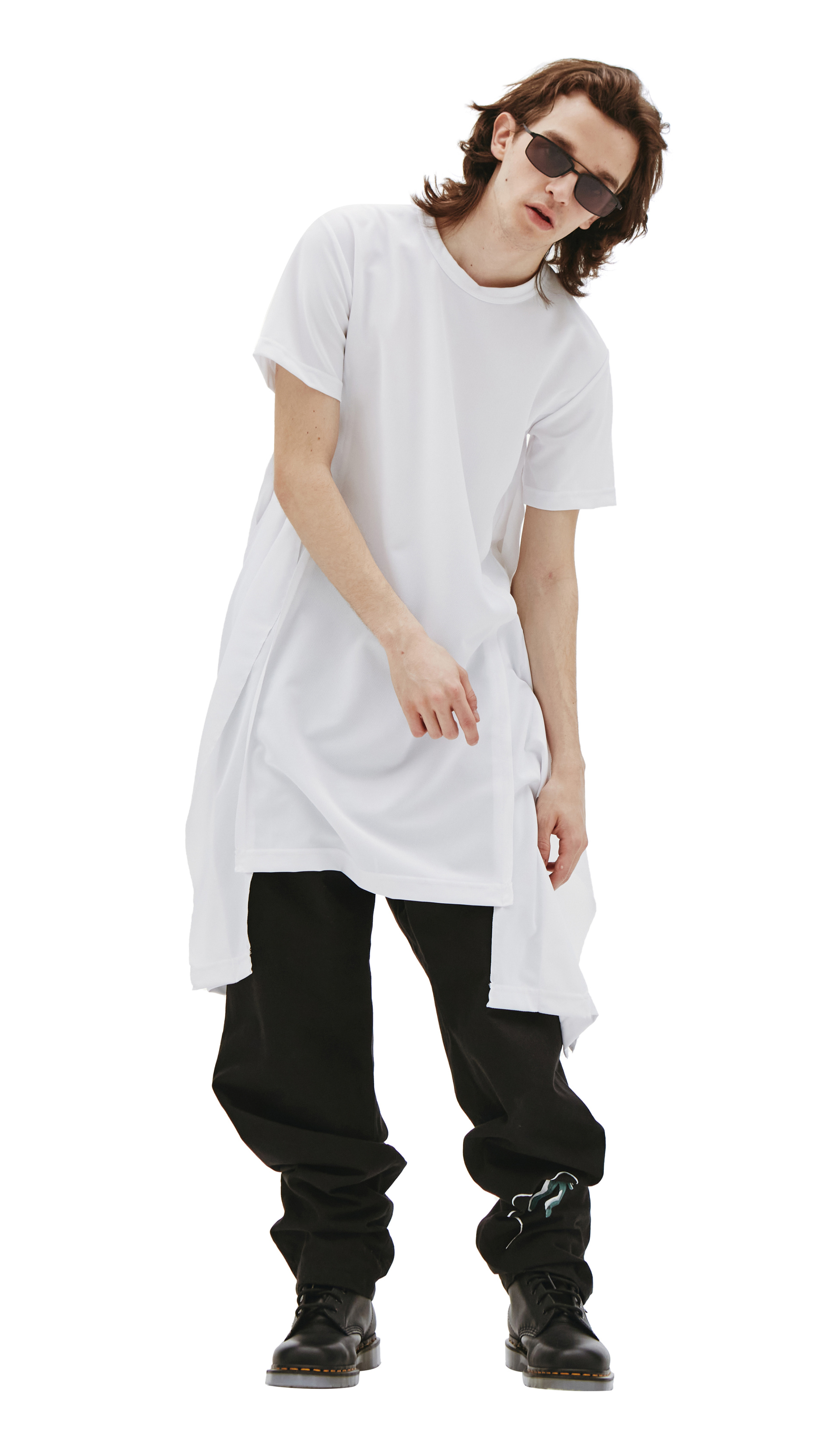 Comme des Garcons Homme plus Asymmetric t-shirt featuring botanical print