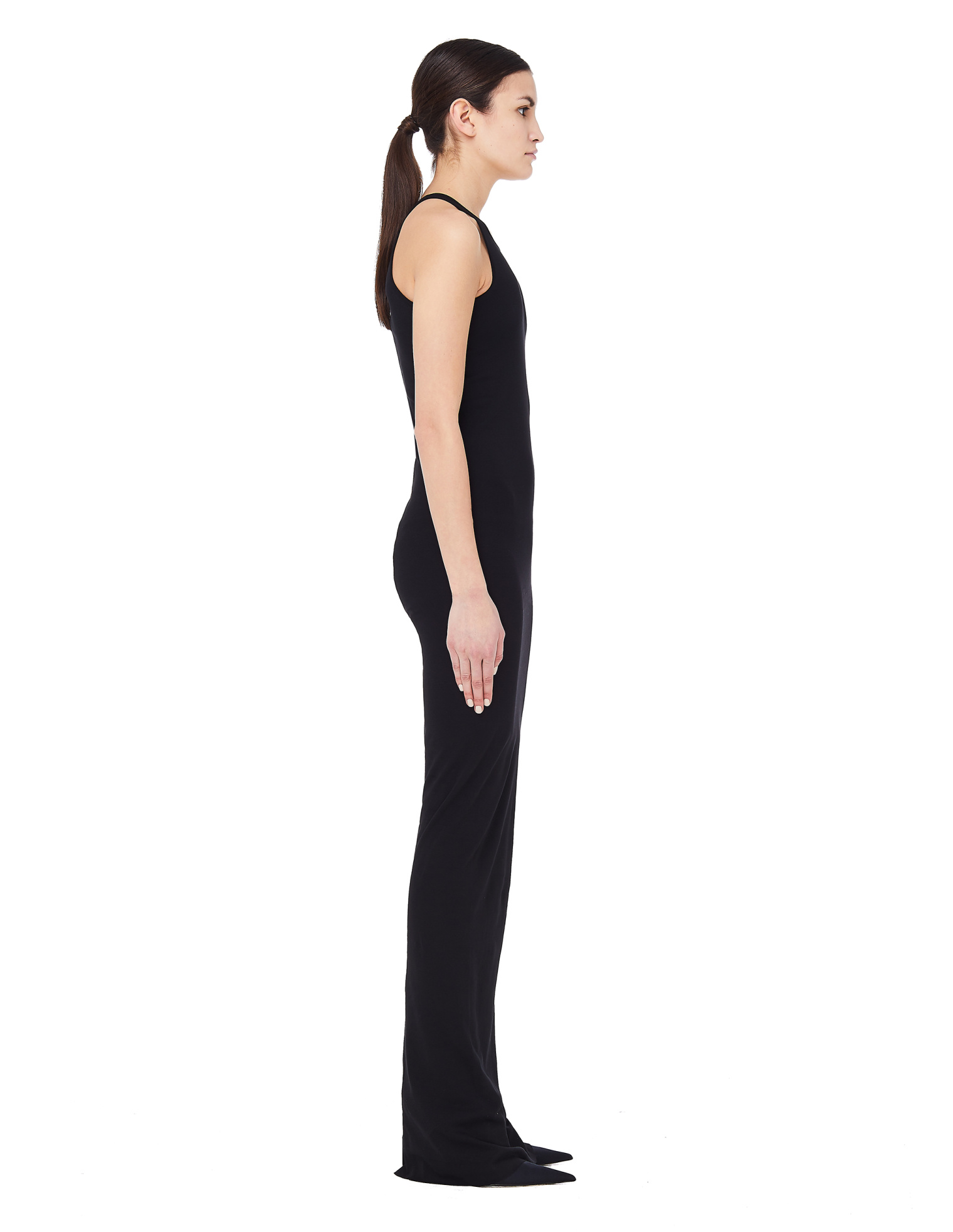 DRKSHDW by Rick Owens Black Floor Length Tank Dress