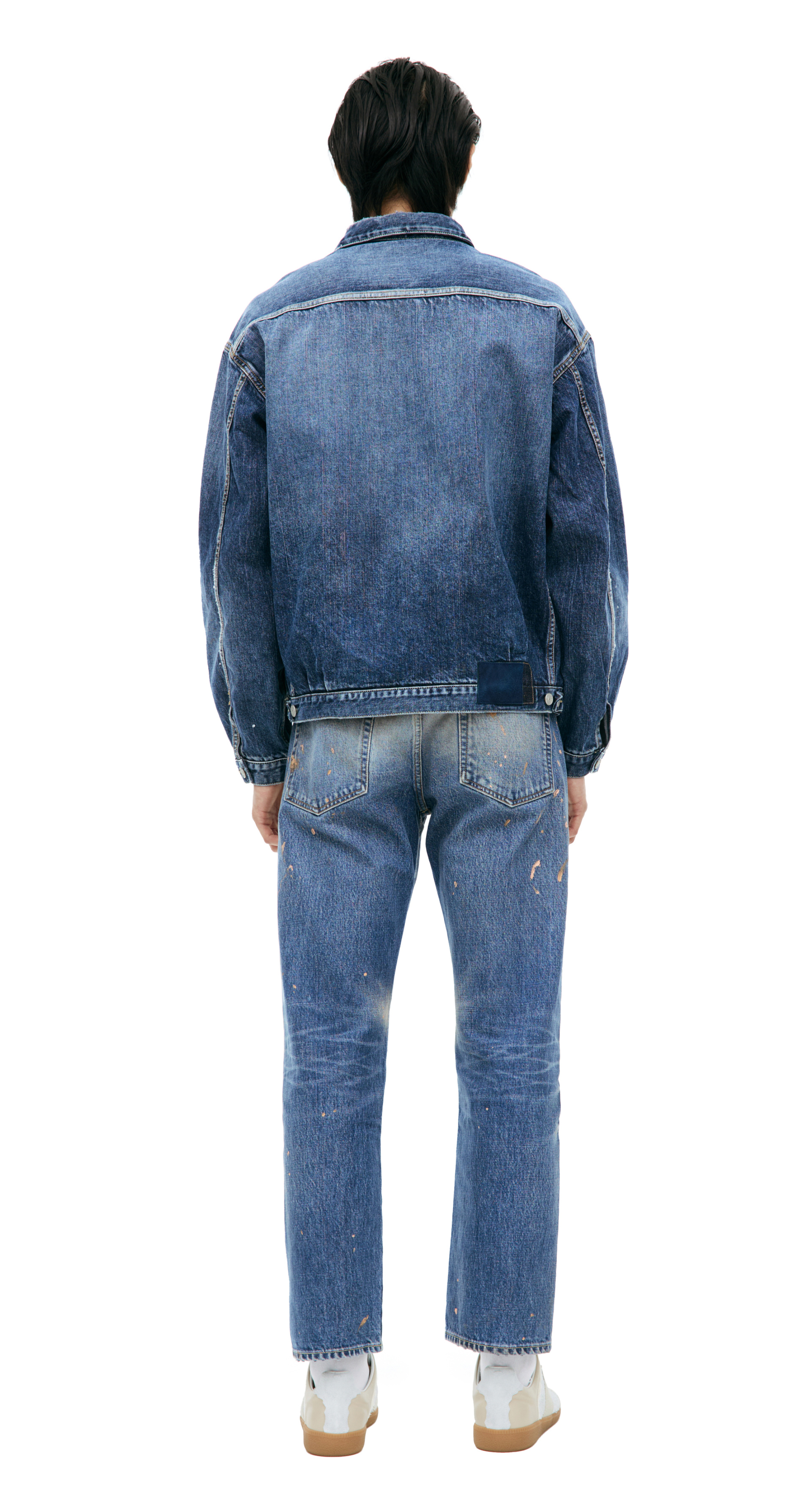 visvim Denim jacket with paint on the sleeve