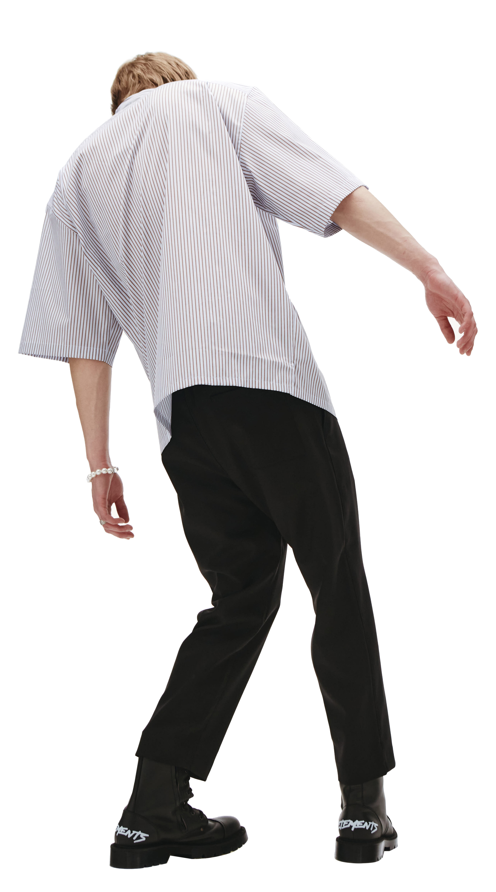 VTMNTS Striped zip-up shirt