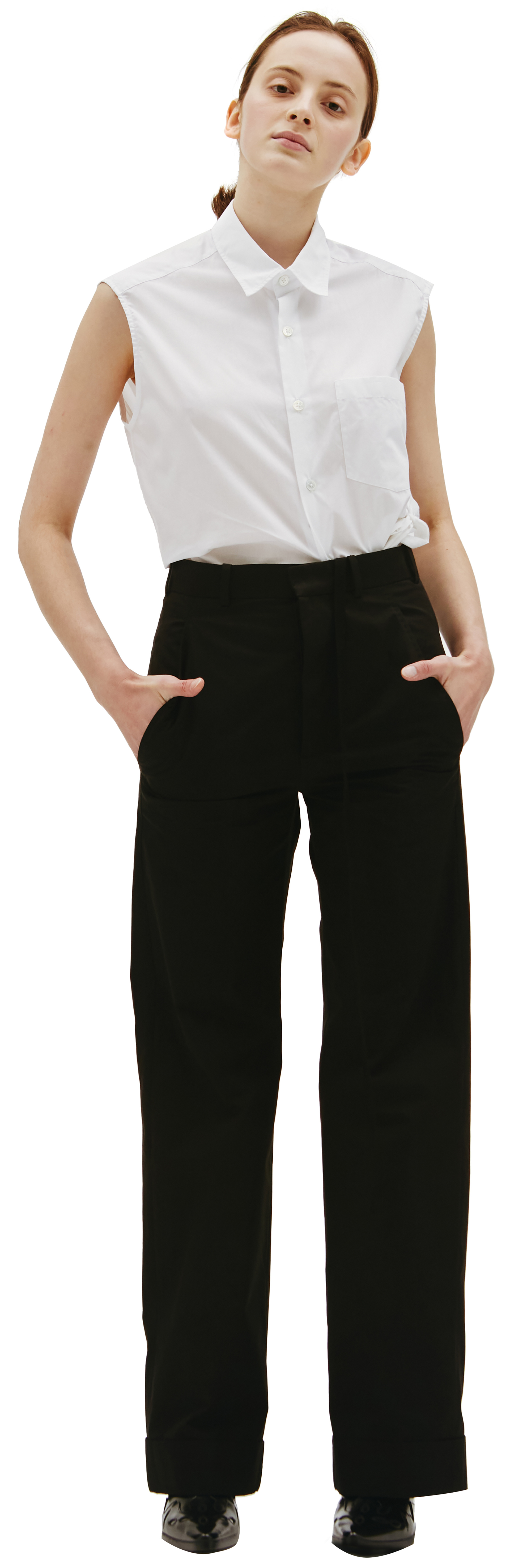 Ann Demeulemeester Black wide leg trousers