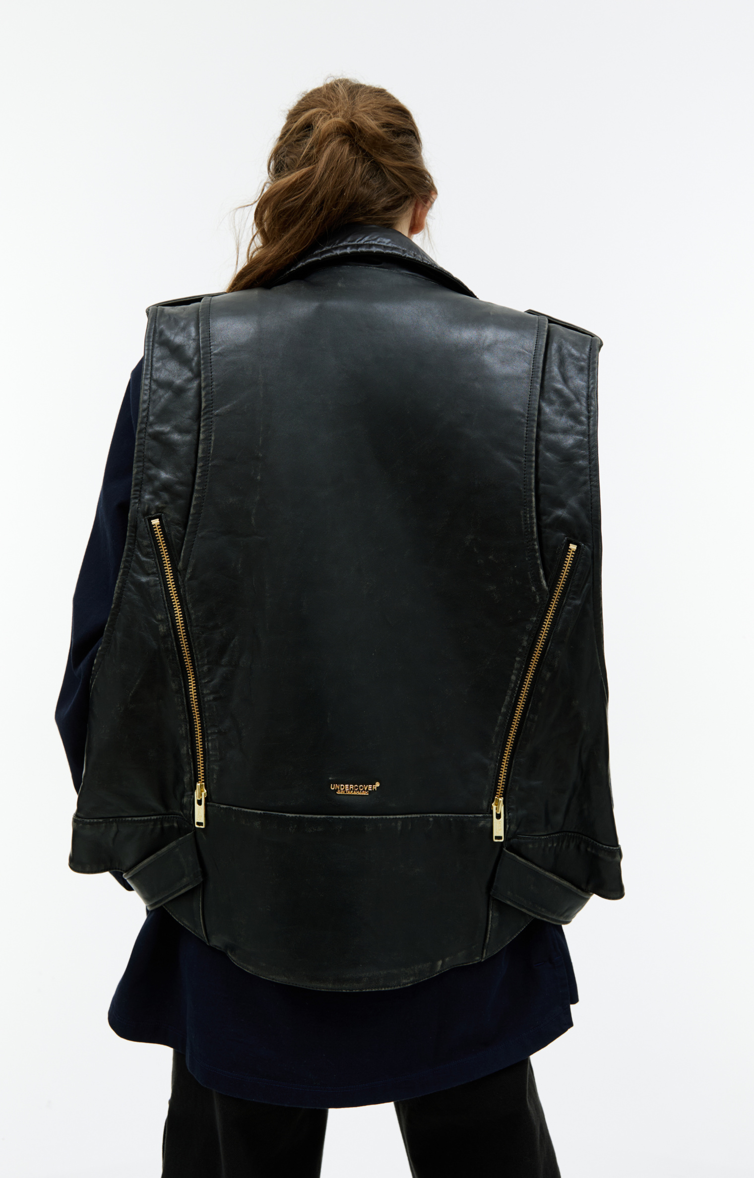 Undercover Zipped leather vest