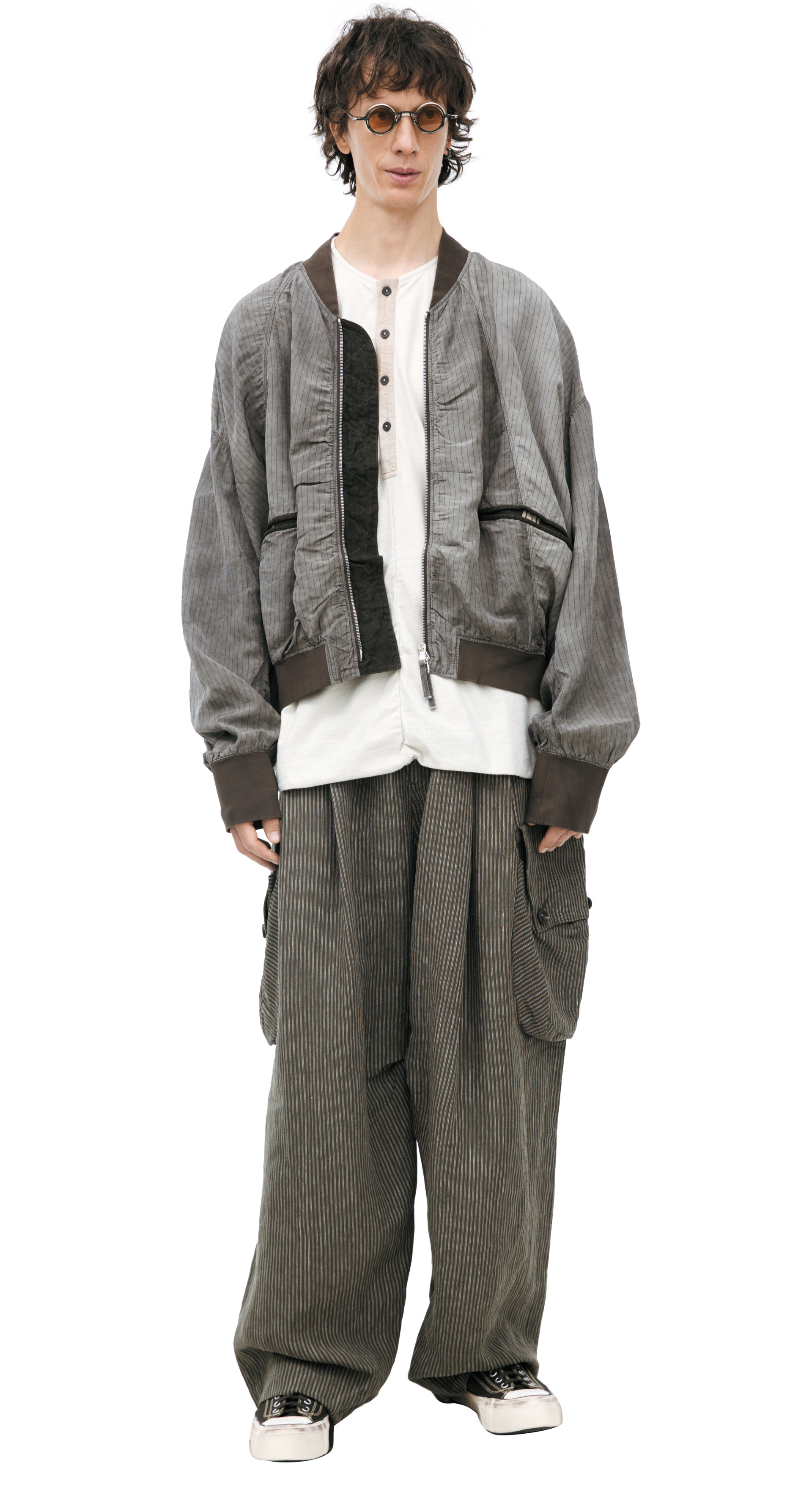 Ziggy Chen STRIPED BOMBER JACKET