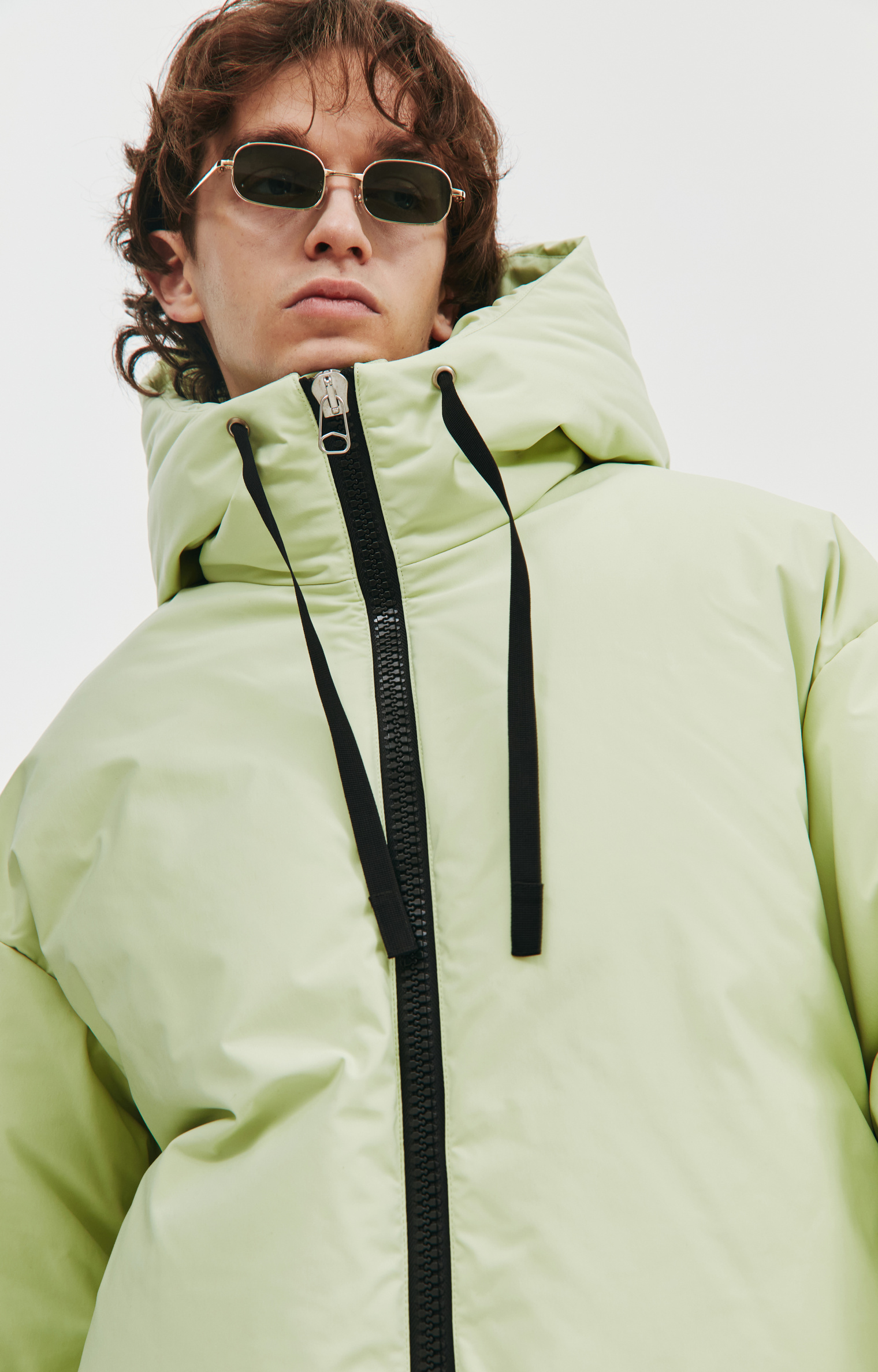 OAMC Yellow puffer jacket with hood