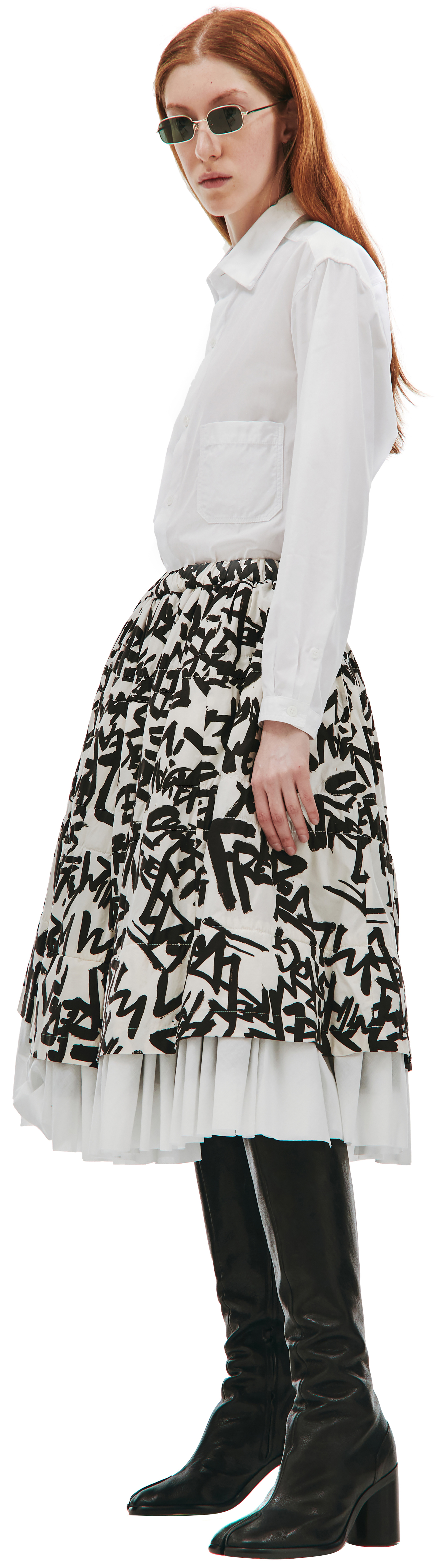 Comme des Garcons CdG Printed Skirt with ruffles