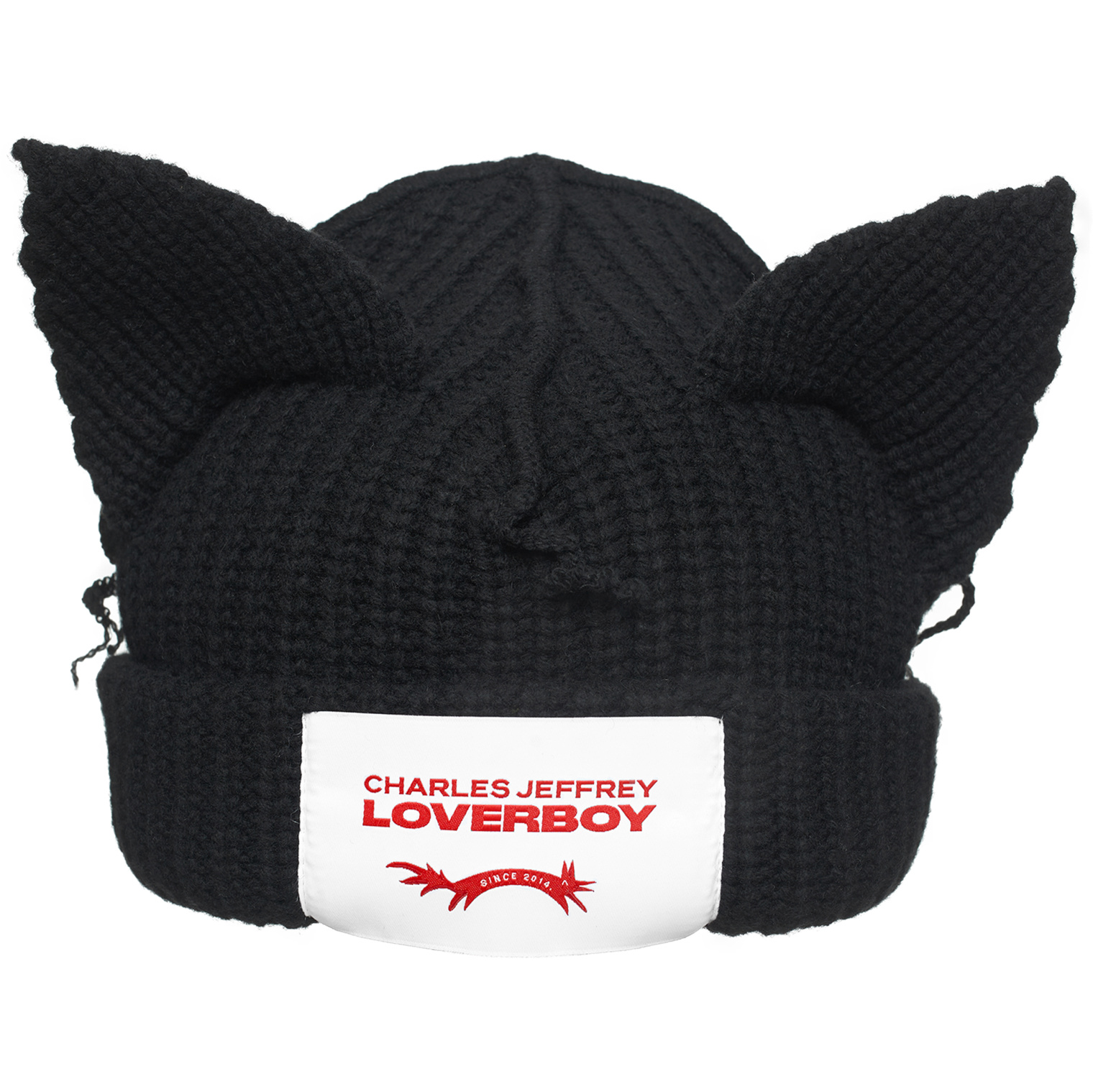 CHARLES JEFFREY LOVERBOY Вязаная шапка с маленькими ушами и патчем