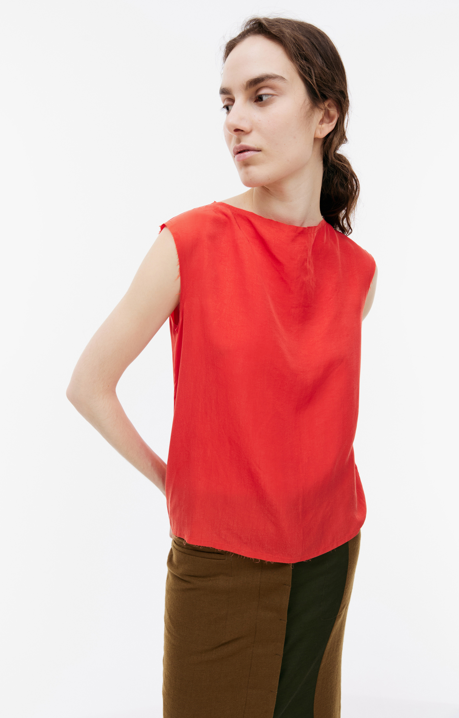 Damir Doma Red Fishnet Top