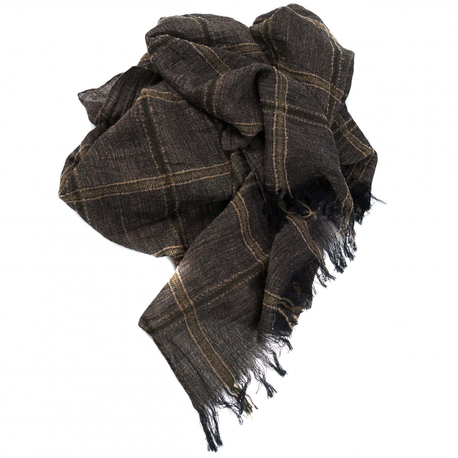 Y\'s Gray checkered scarf