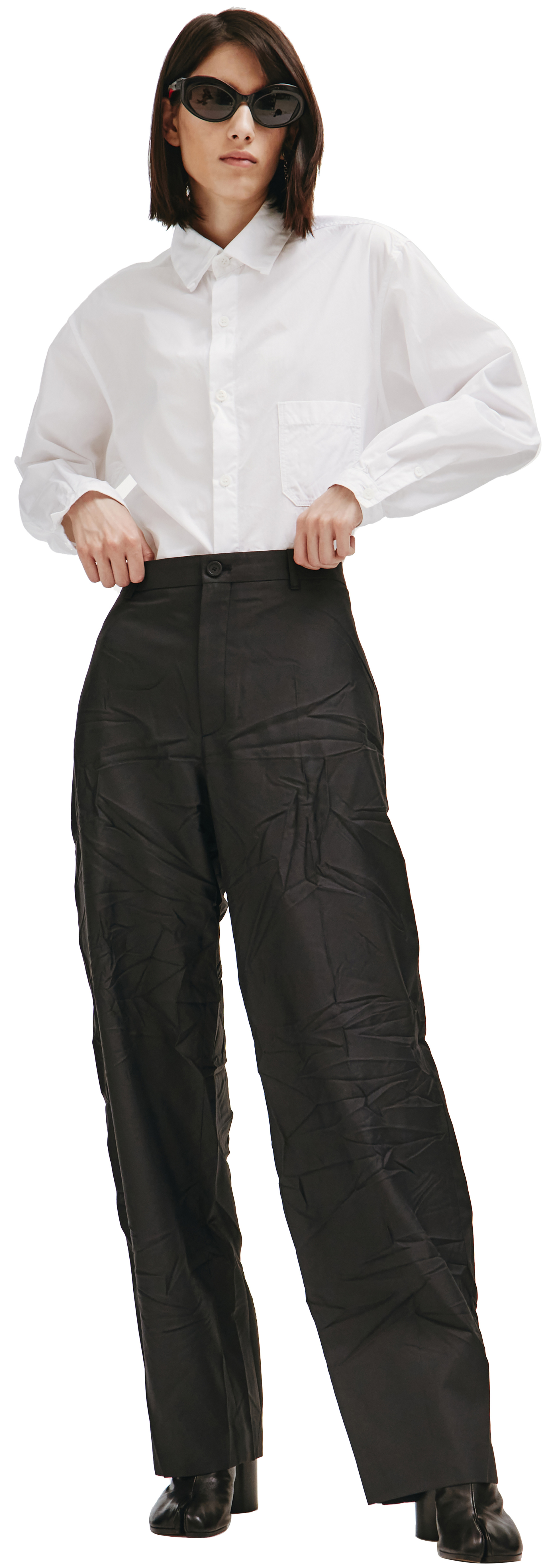 Balenciaga Wrinkled Pants in Black