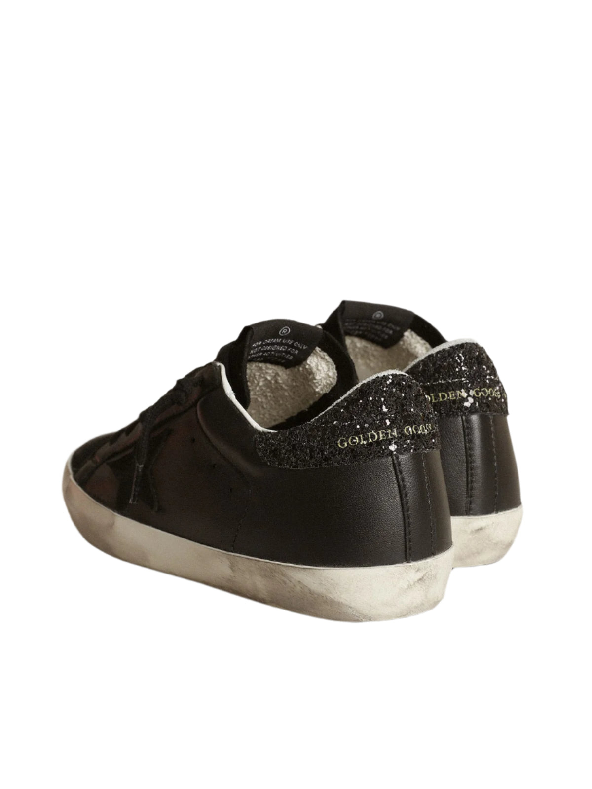 Golden Goose Women\'s Super-Star Nappa Leather Sneakers w/Glitter Star