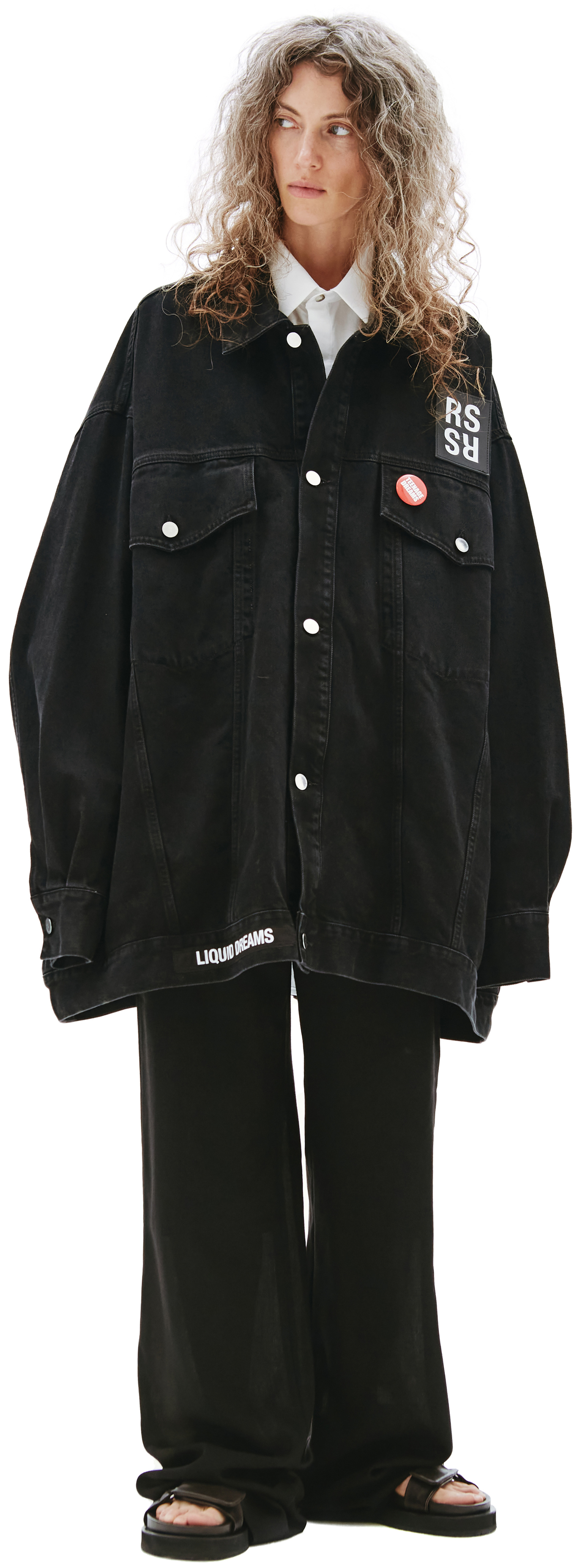 Raf Simons Black Denim Oversize Jacket
