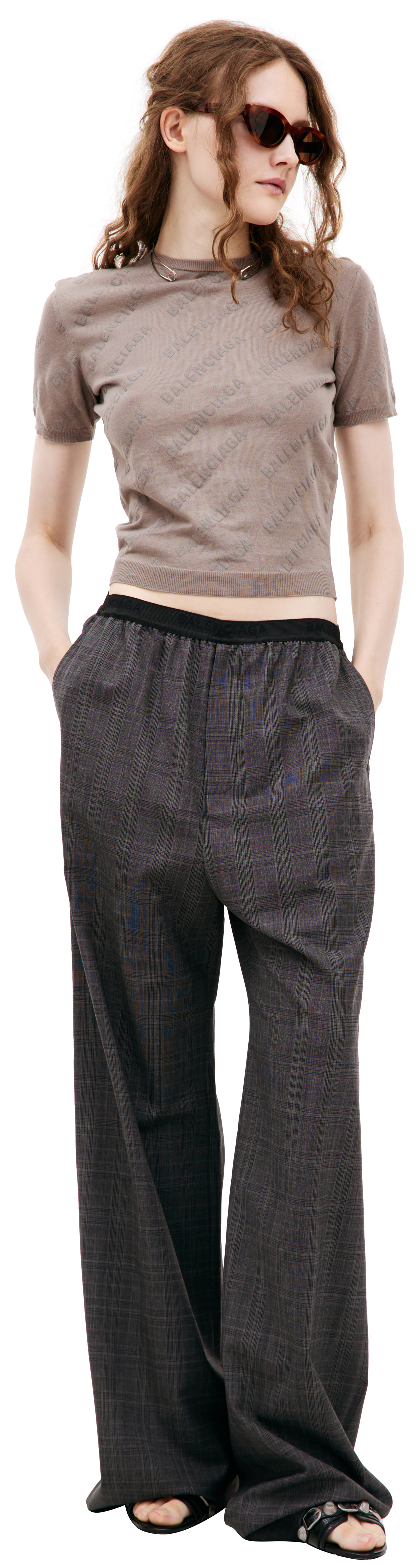 Balenciaga Wool plaid trousers