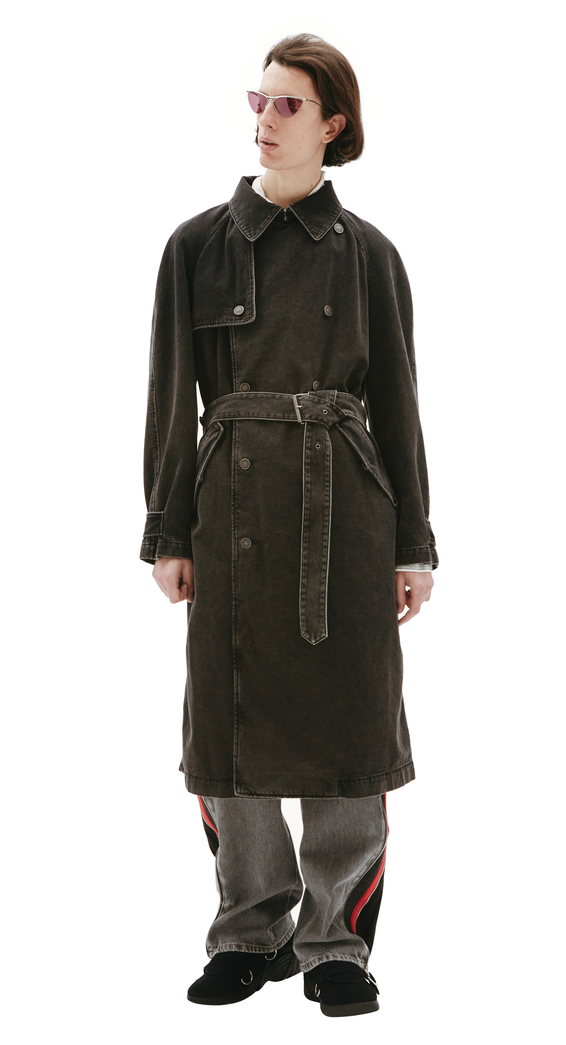 Diesel Grey denim trench coat