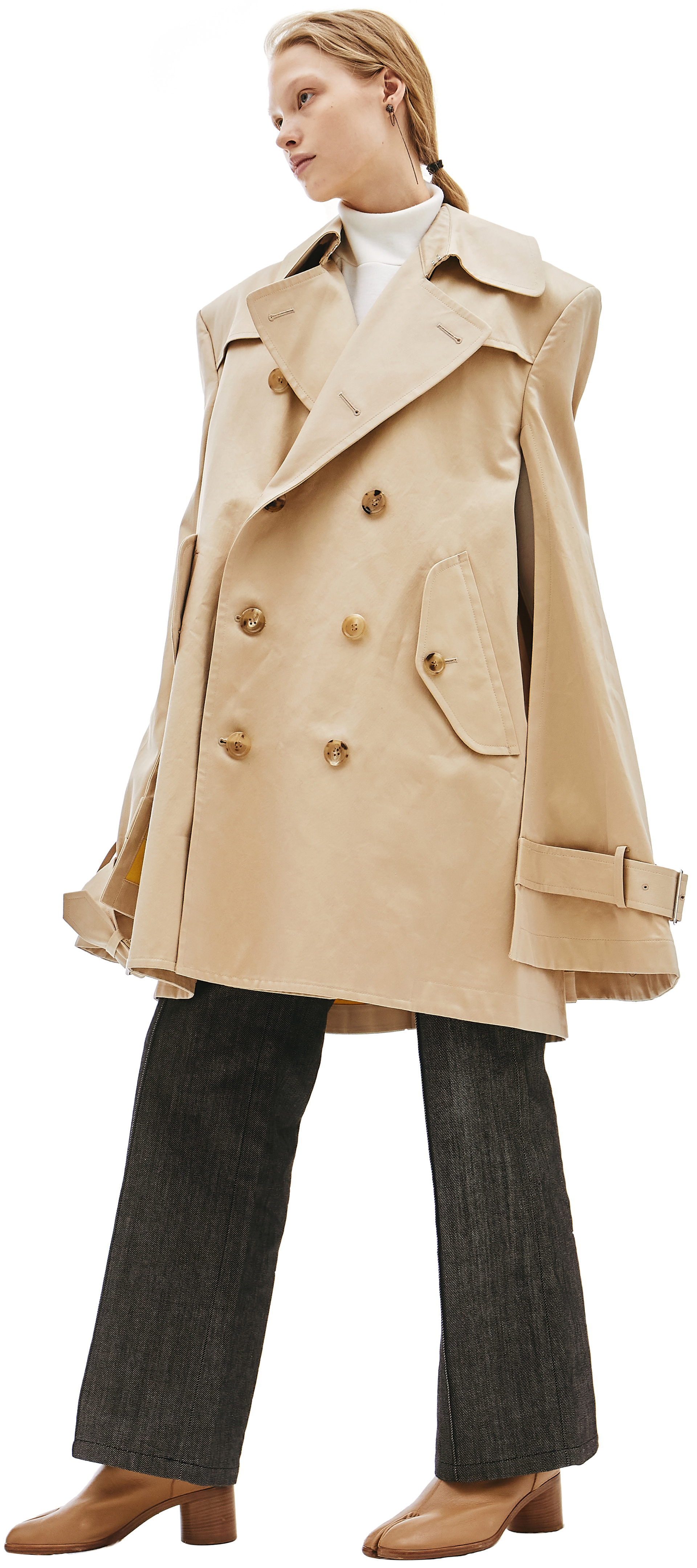 Junya Watanabe Beige Cotton Trench Coat