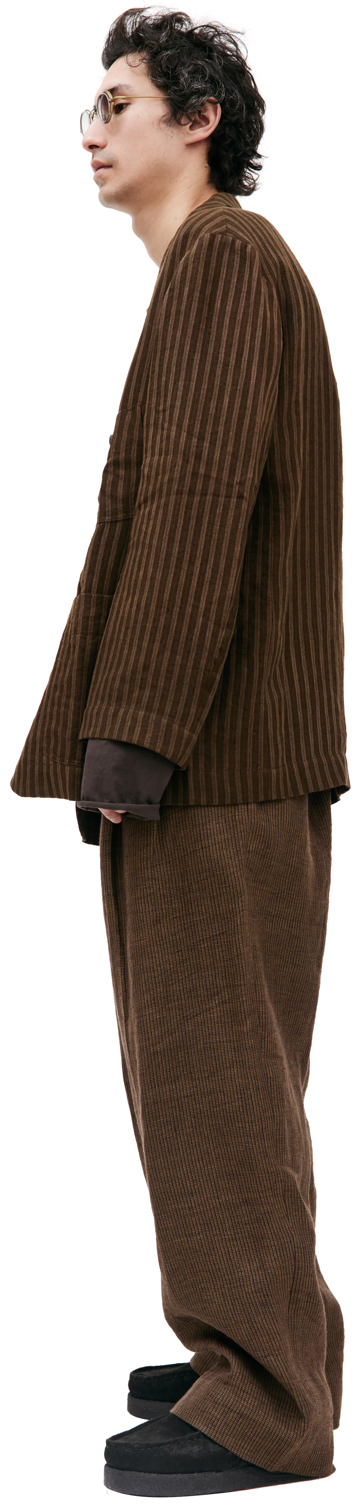 Ziggy Chen Striped linen blazer