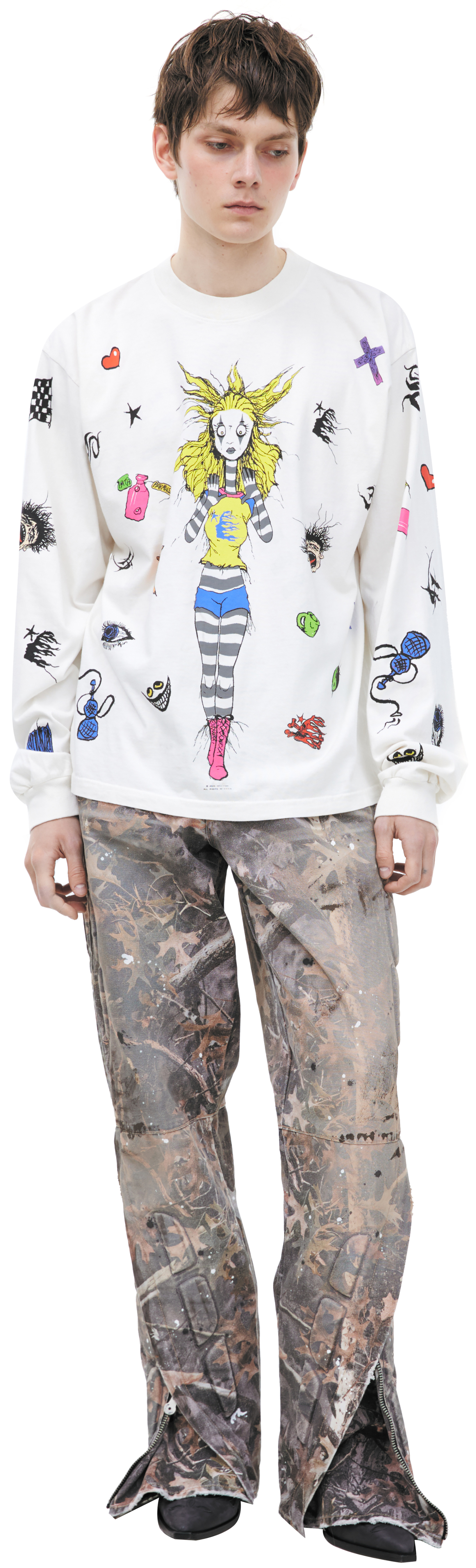 Hellstar White monoprint longsleeve