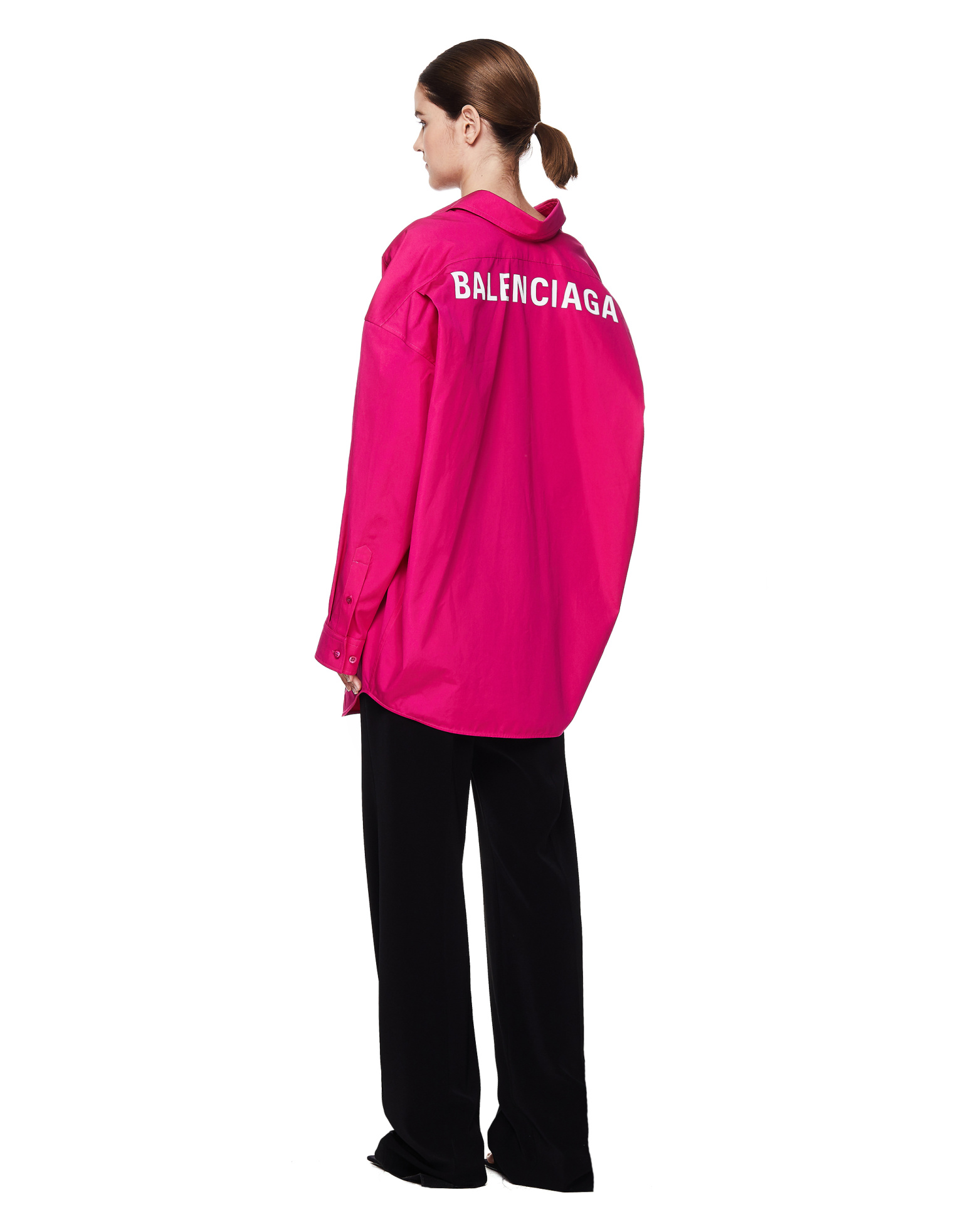 Balenciaga Fuchsia Cotton Cocoon Swing Shirt