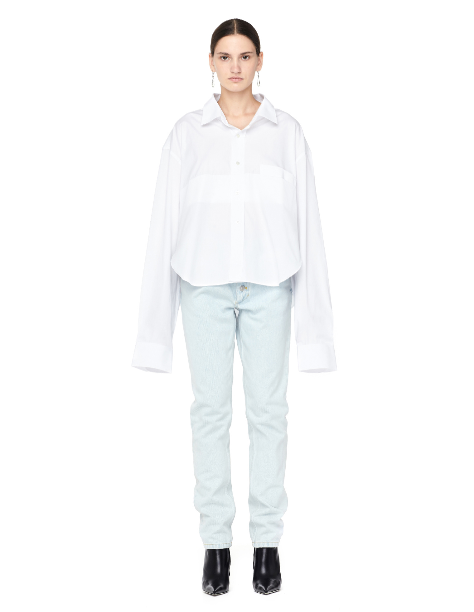 VETEMENTS Укороченная рубашка из белого хлопка