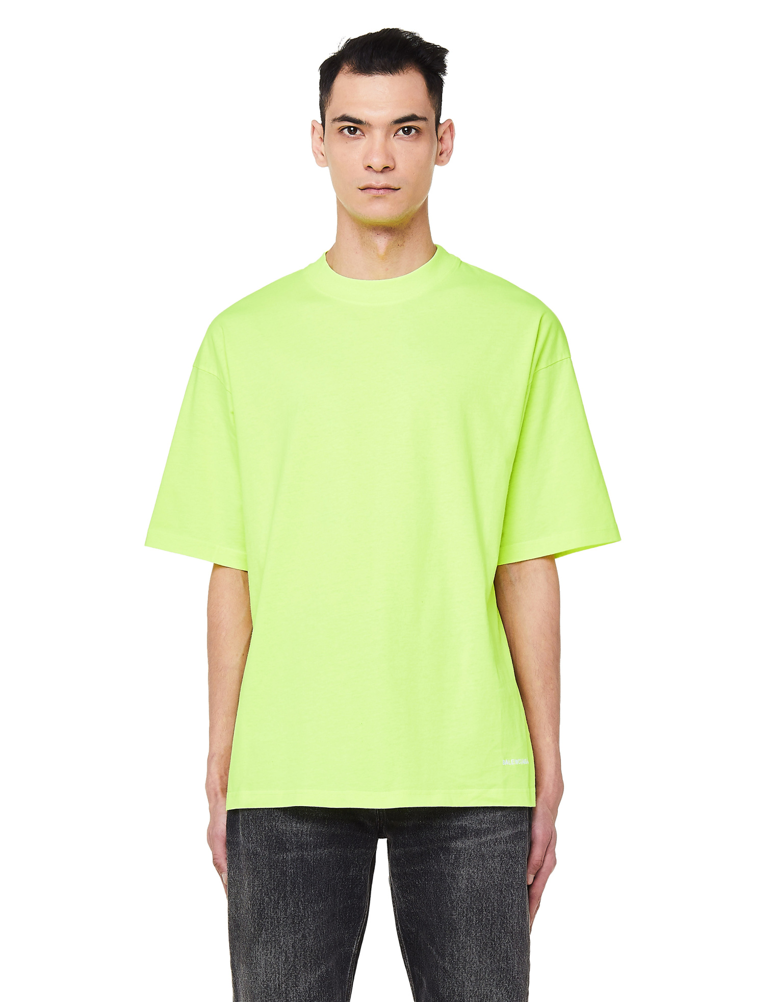 Balenciaga Neon Yellow Cotton T-Shirt