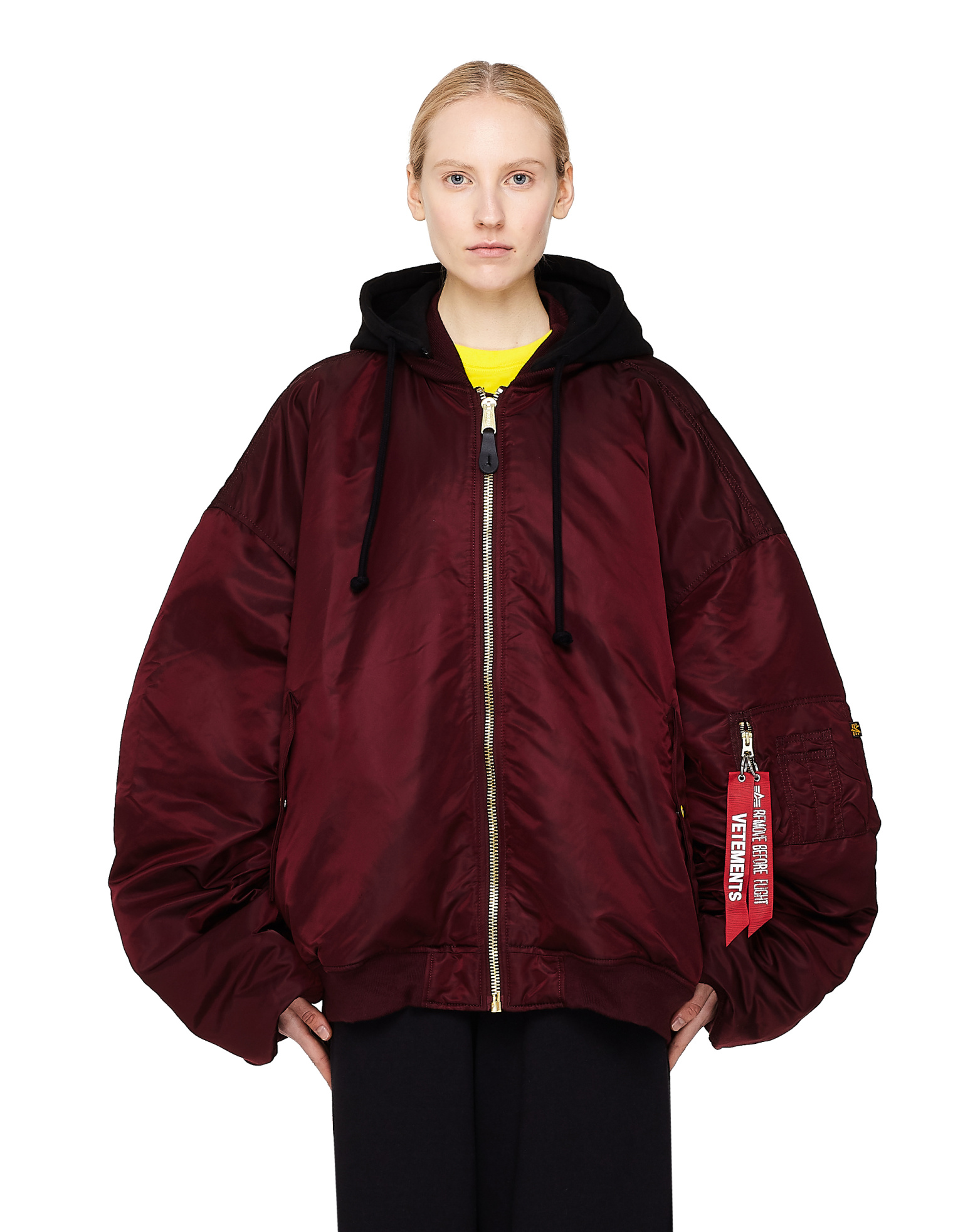 VETEMENTS Alpha Industries Burgundy Bomber Jacket