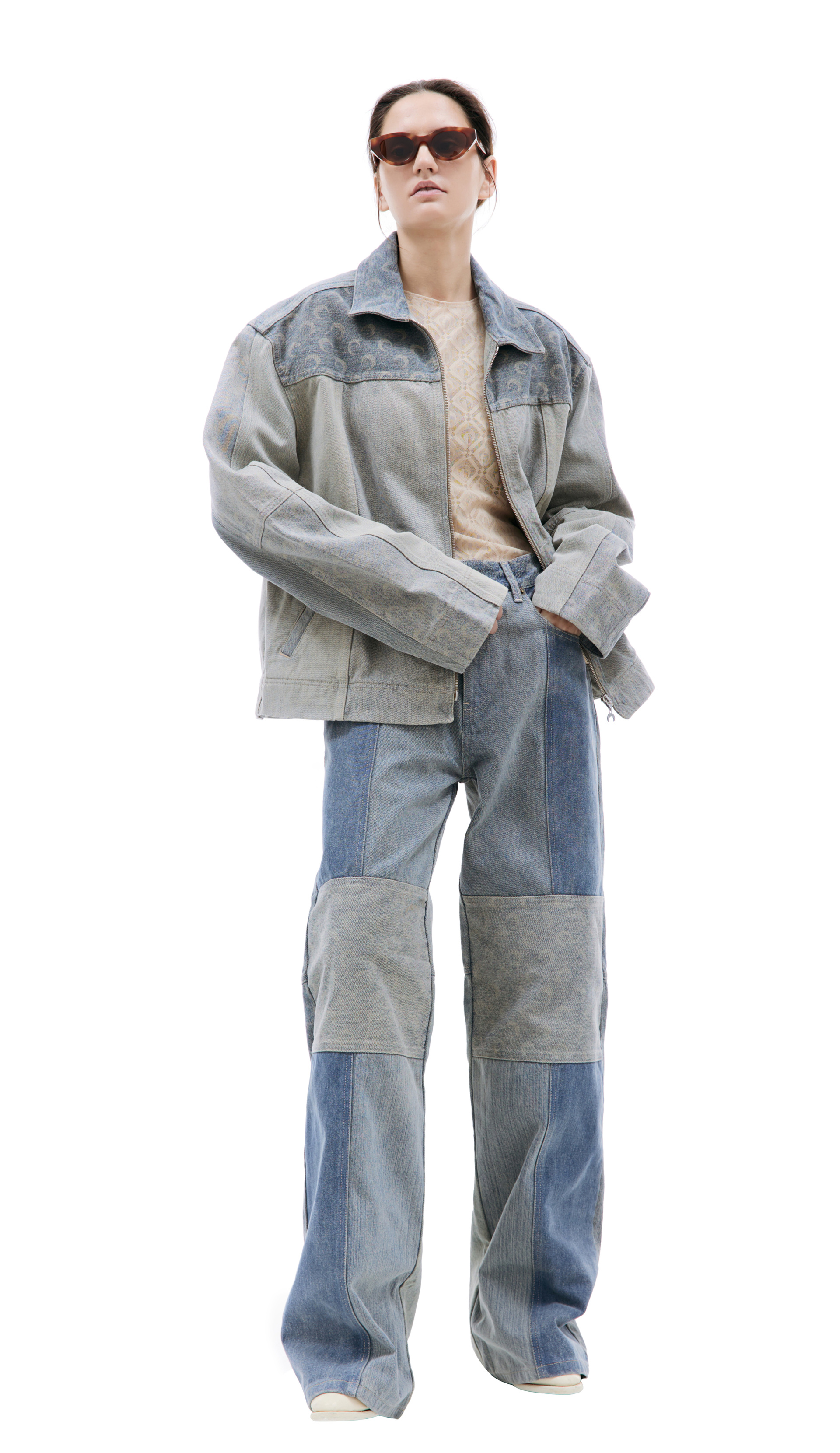 MARINE SERRE Fading denim jacket