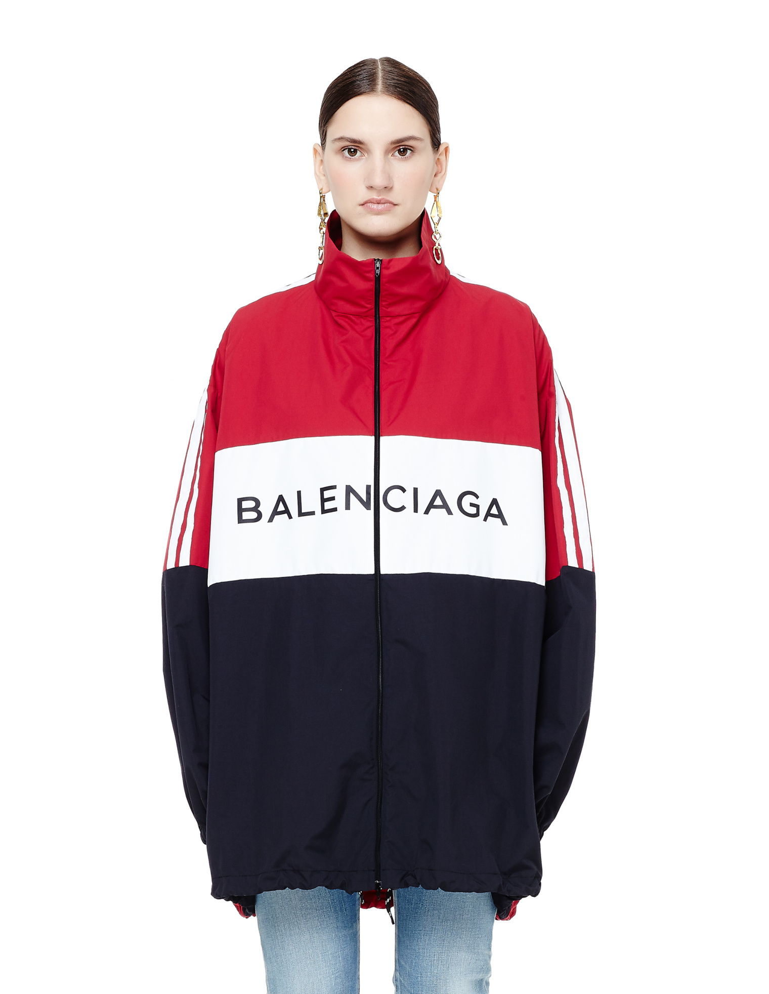 Balenciaga Ветровка на молнии с принтом