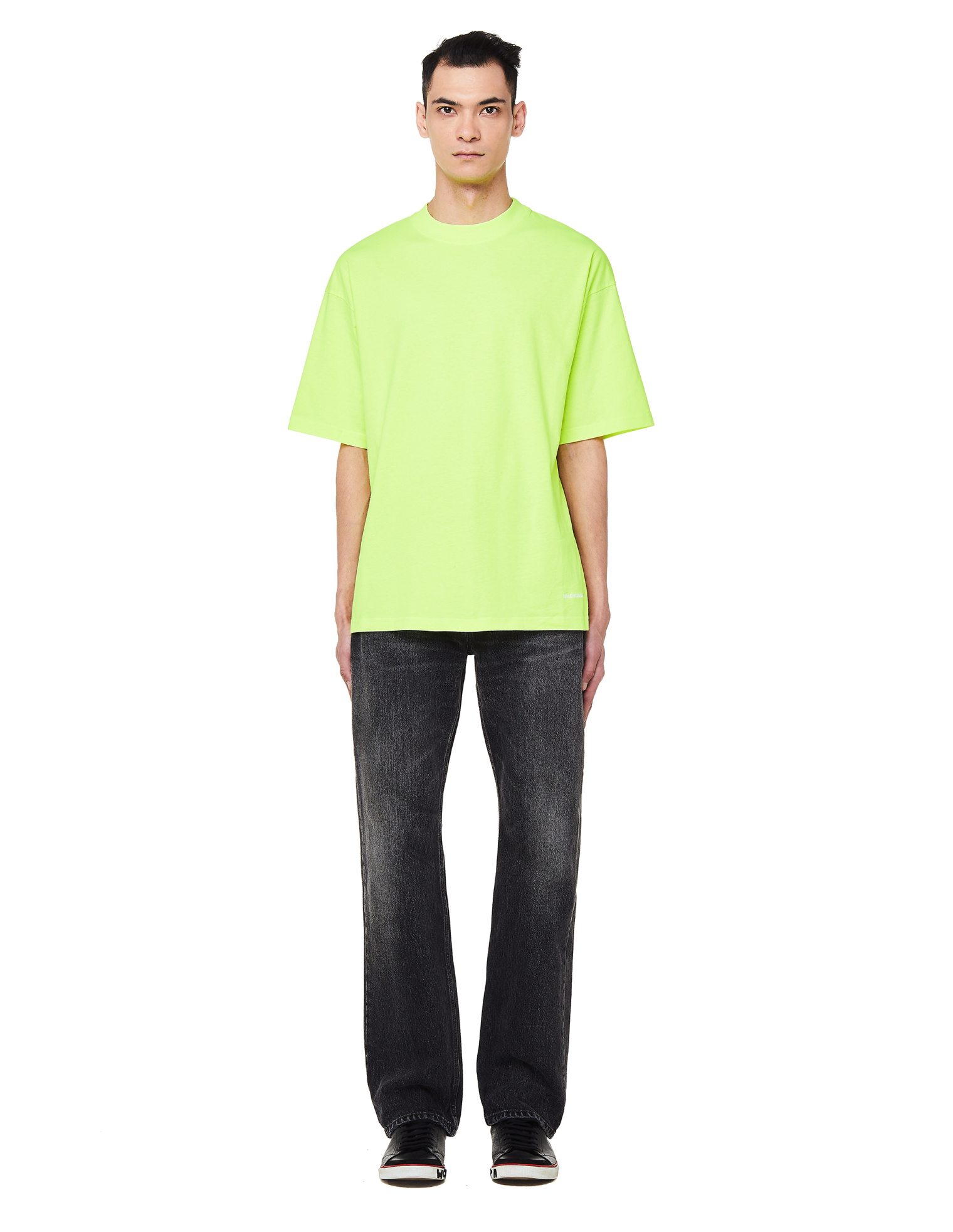 Balenciaga Neon Yellow Cotton T-Shirt