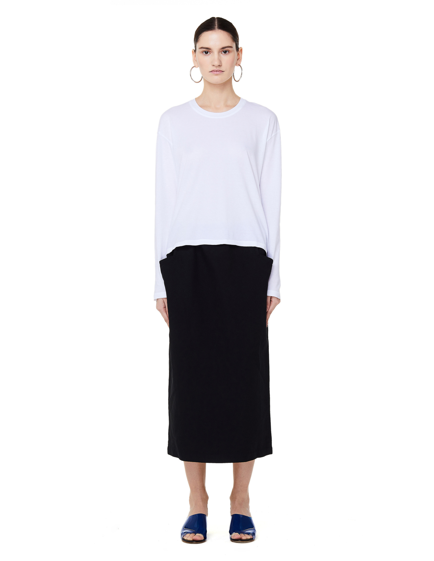 James Perse White Crew Neck Long Sleeve T-Shirt