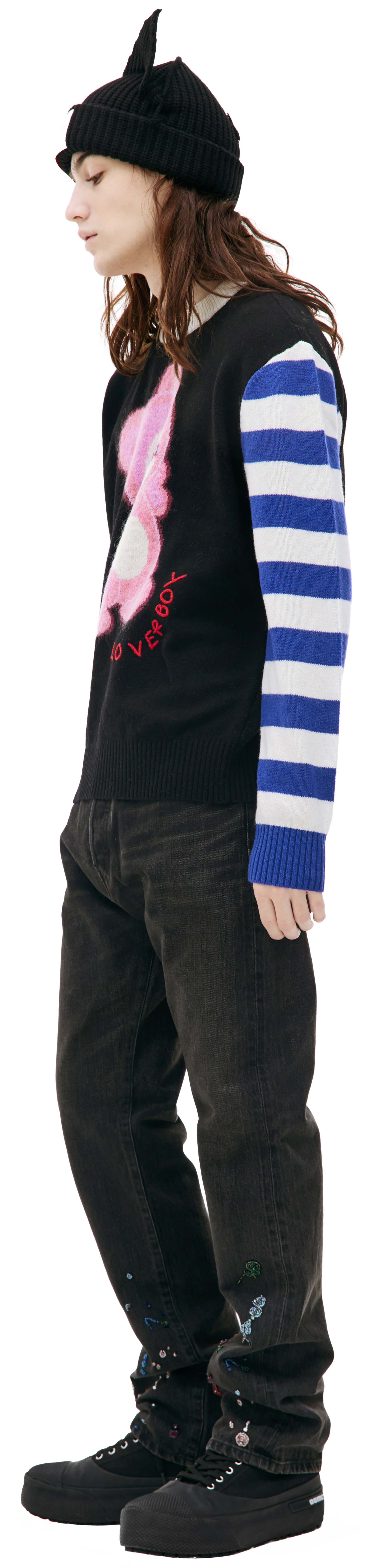 CHARLES JEFFREY LOVERBOY Intarsia graphic sweater