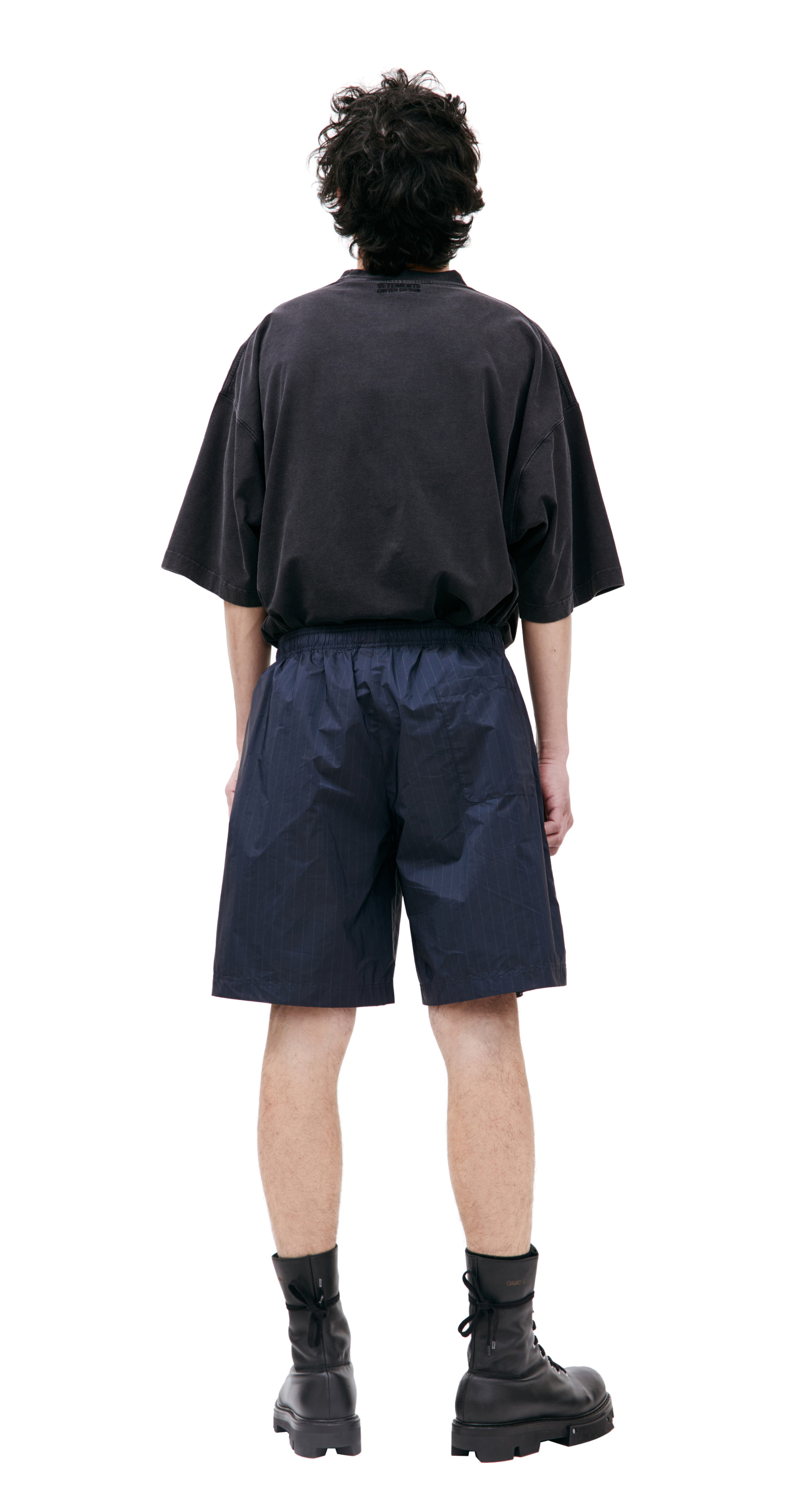 VETEMENTS Navy blue striped shorts