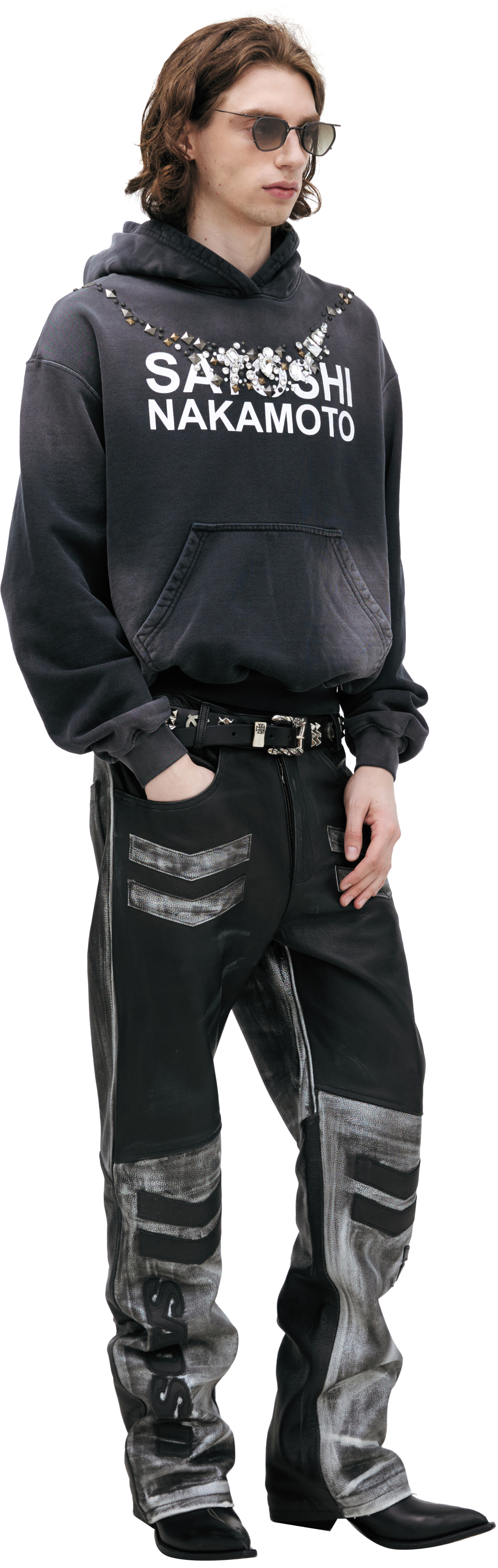 Satoshi Nakamoto LEATHER MOTO trousers