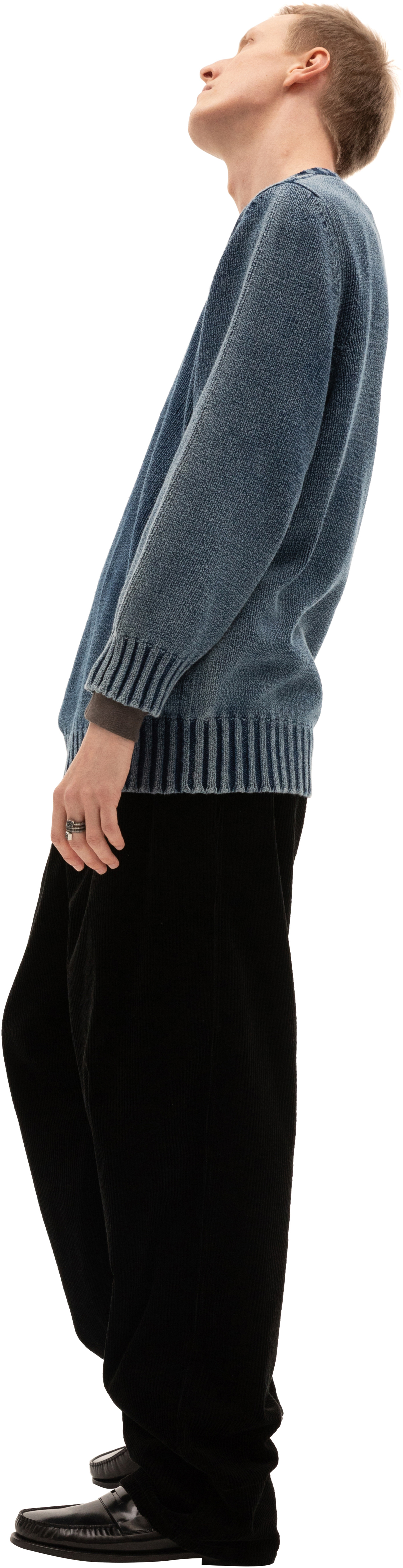 Maison Margiela V-neck Blue Sweater