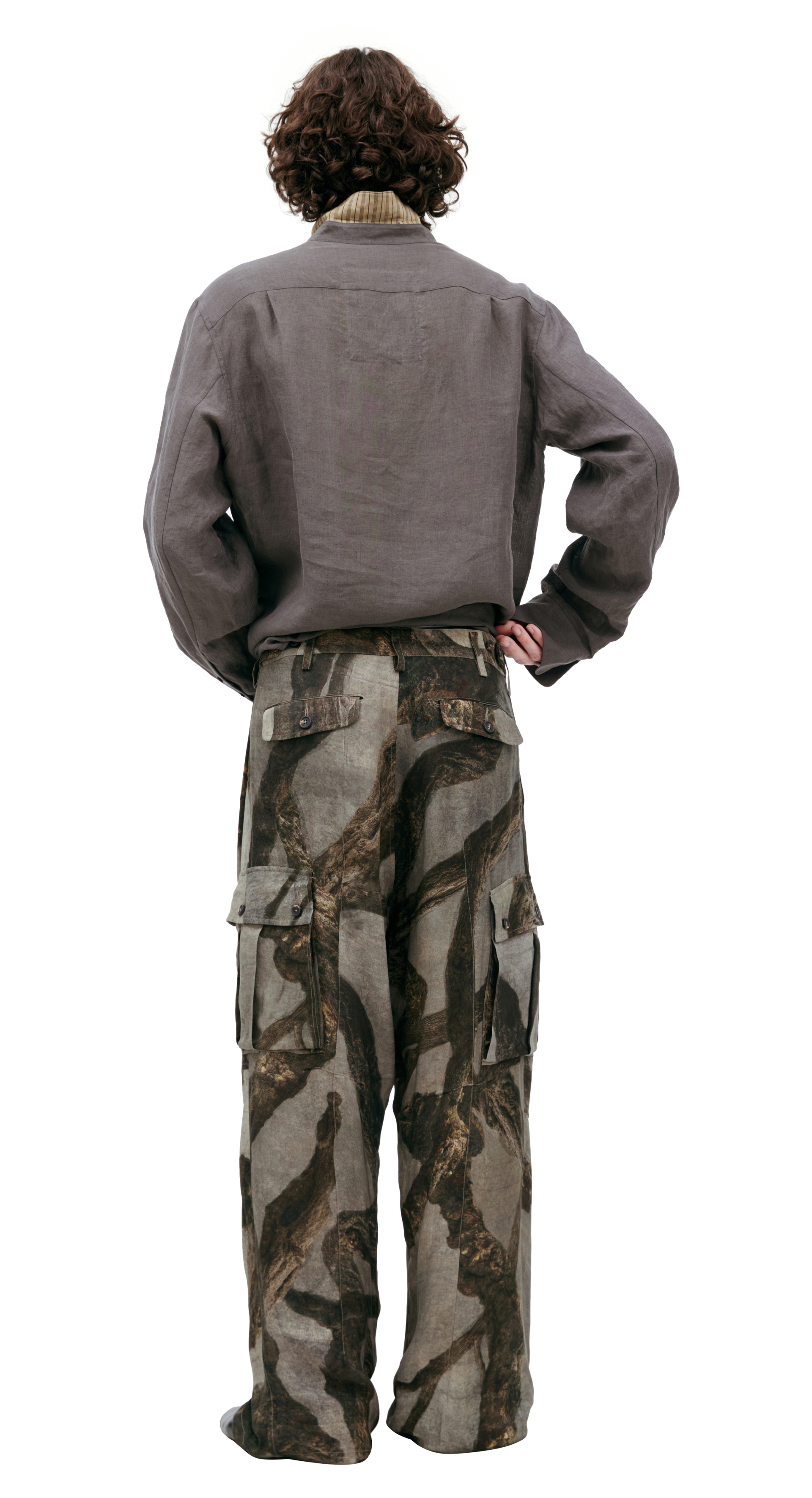 Ziggy Chen Wide leg trousers with monoprint