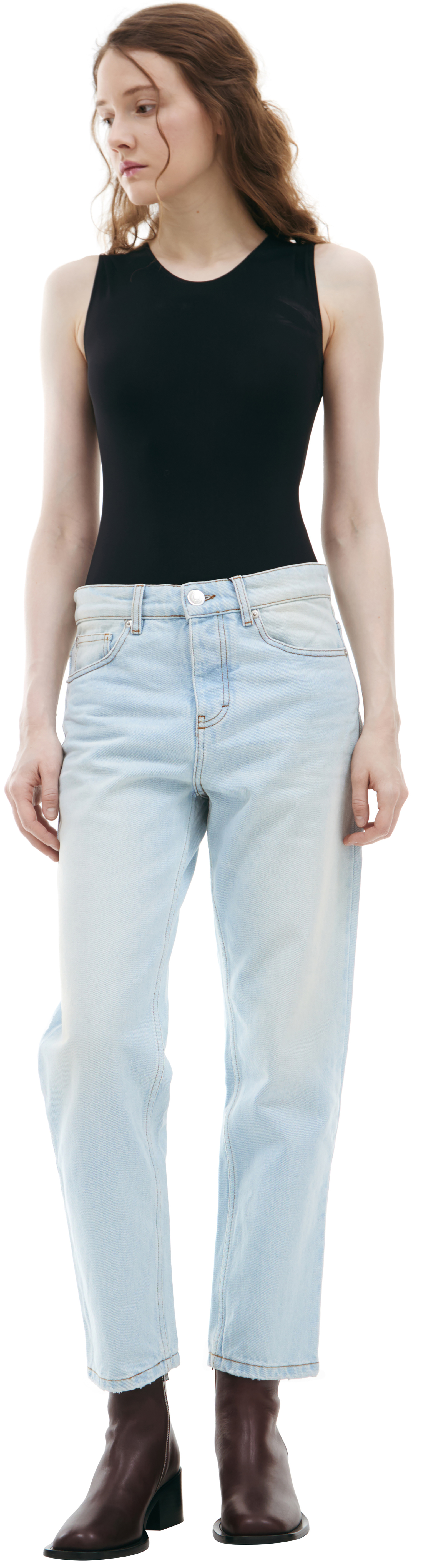 AMI PARIS Straight jeans with patch