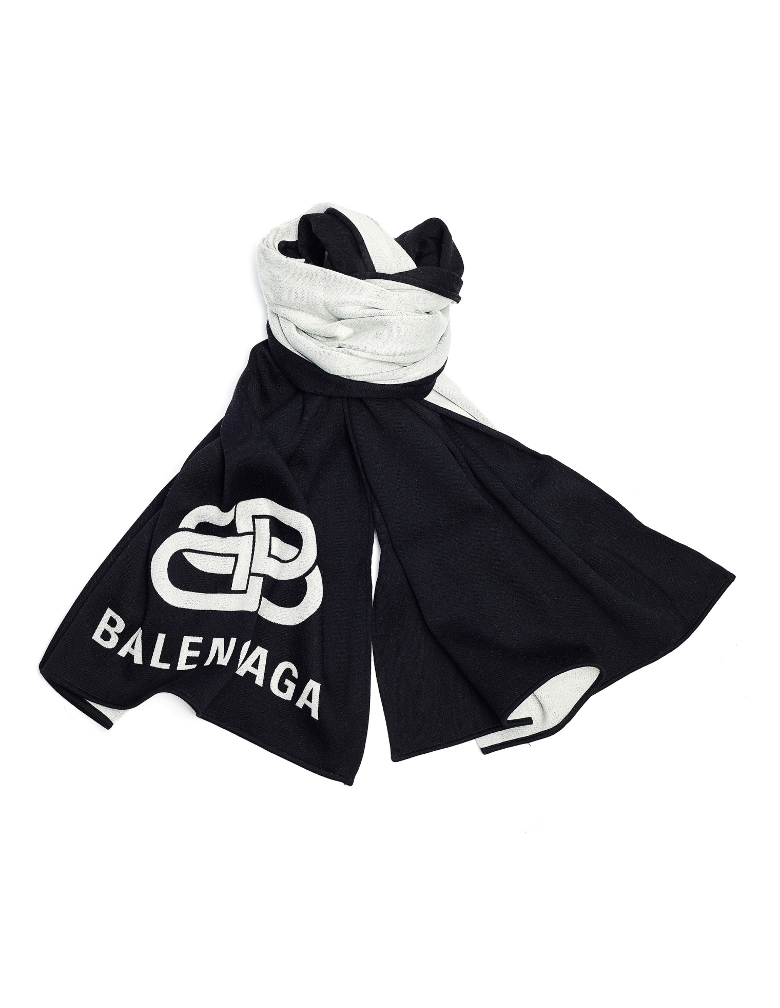 Balenciaga Двусторонний шарф ВВ из шерсти