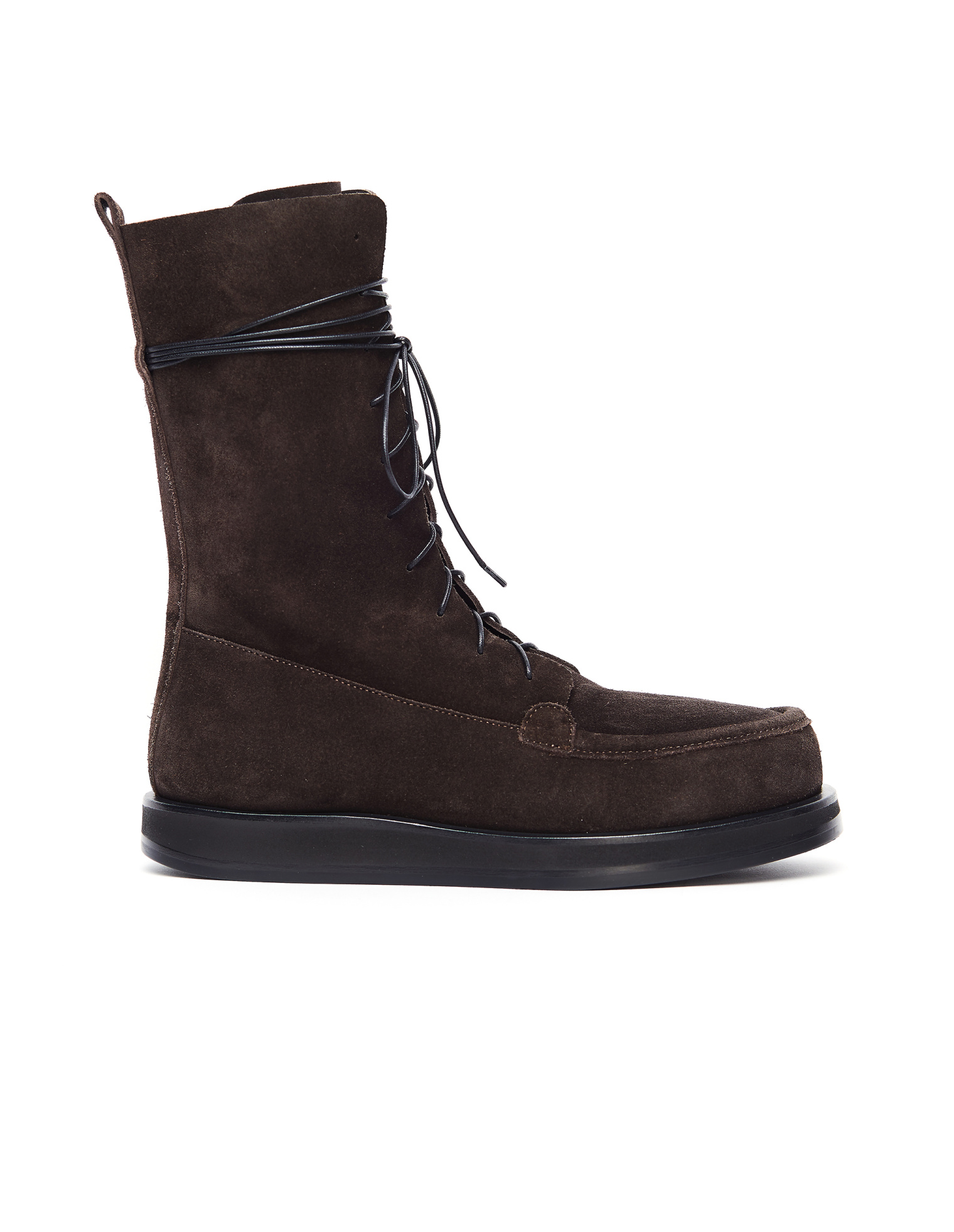 The Row Ebony Nubuck Patty Combat Boots