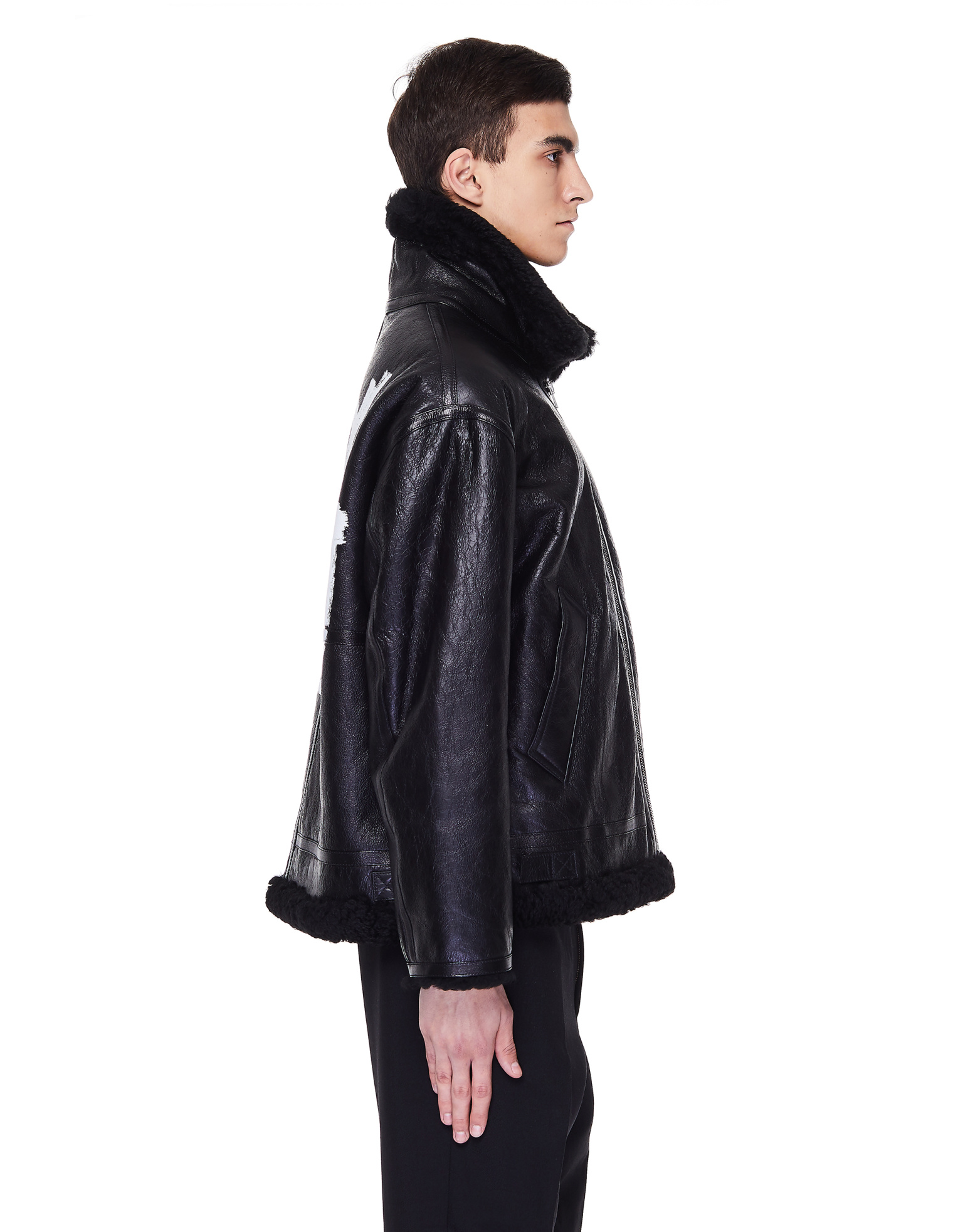 VETEMENTS Black Shearling Anarchy Jacket