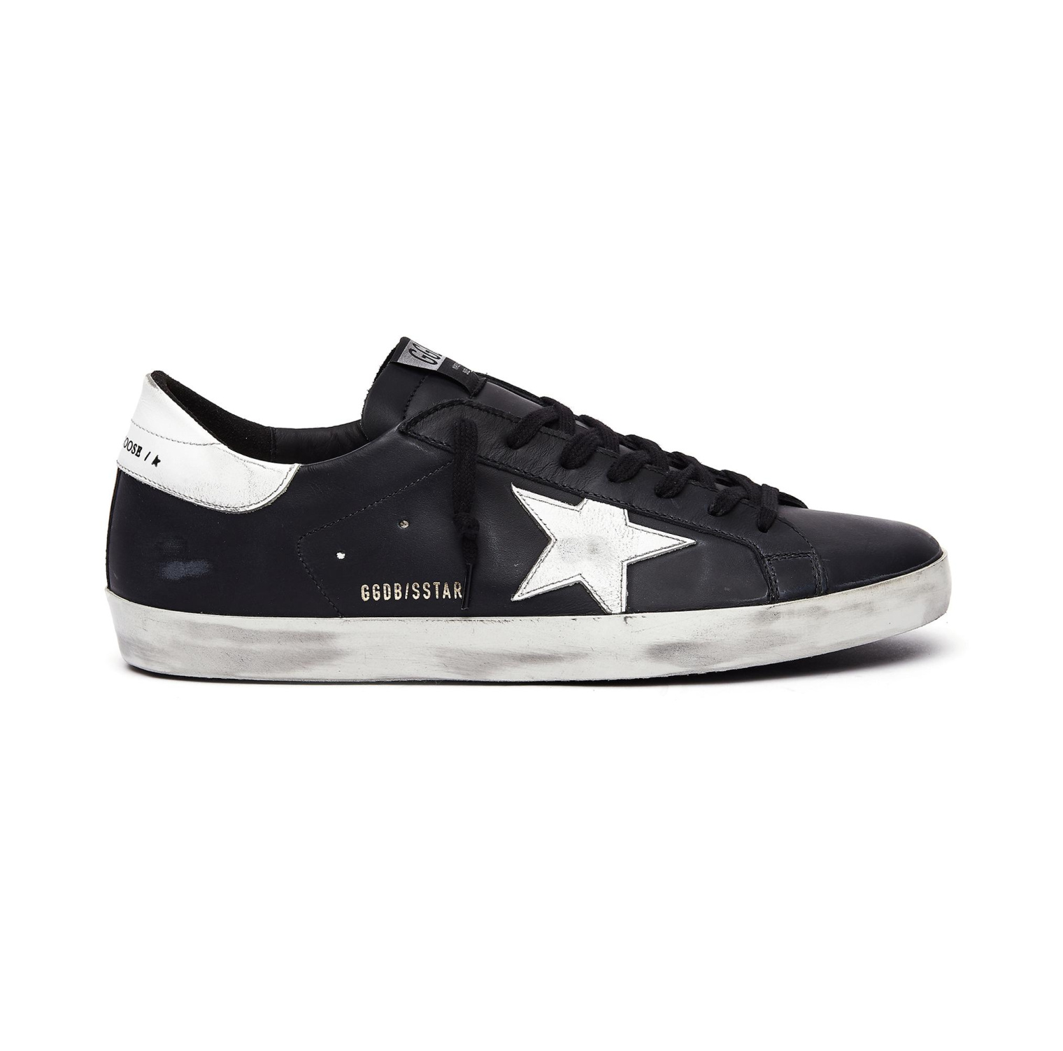Golden Goose Черные кожаные кеды Superstar с белой звездой