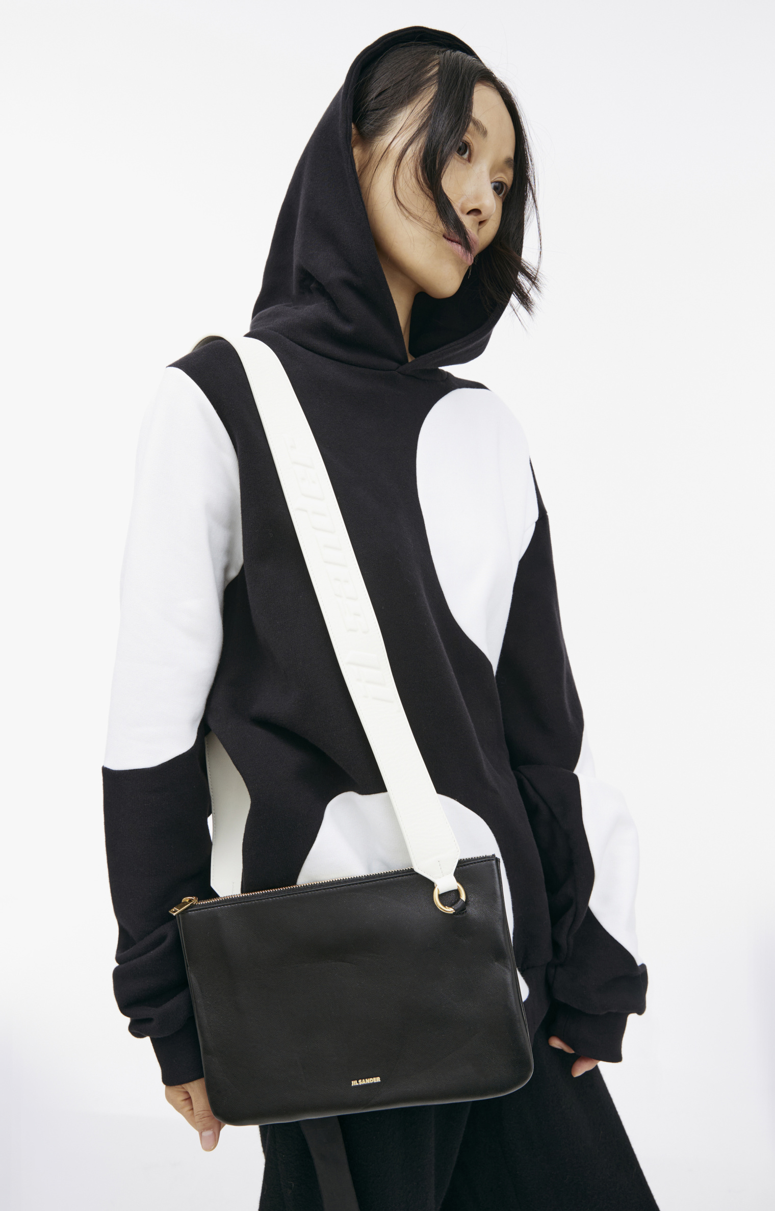 Jil Sander Leather logo crossbody bag