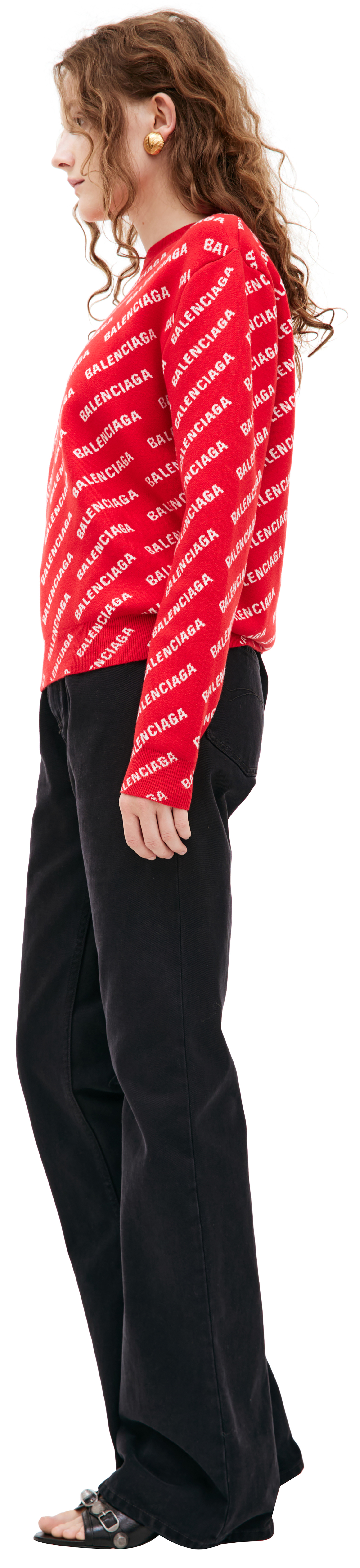 Balenciaga Red logo sweater