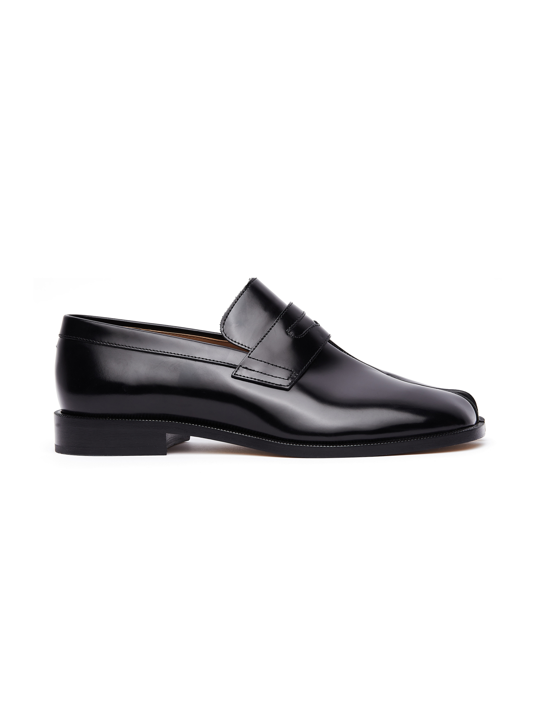 Maison Margiela Black Leather Tabi Loafers