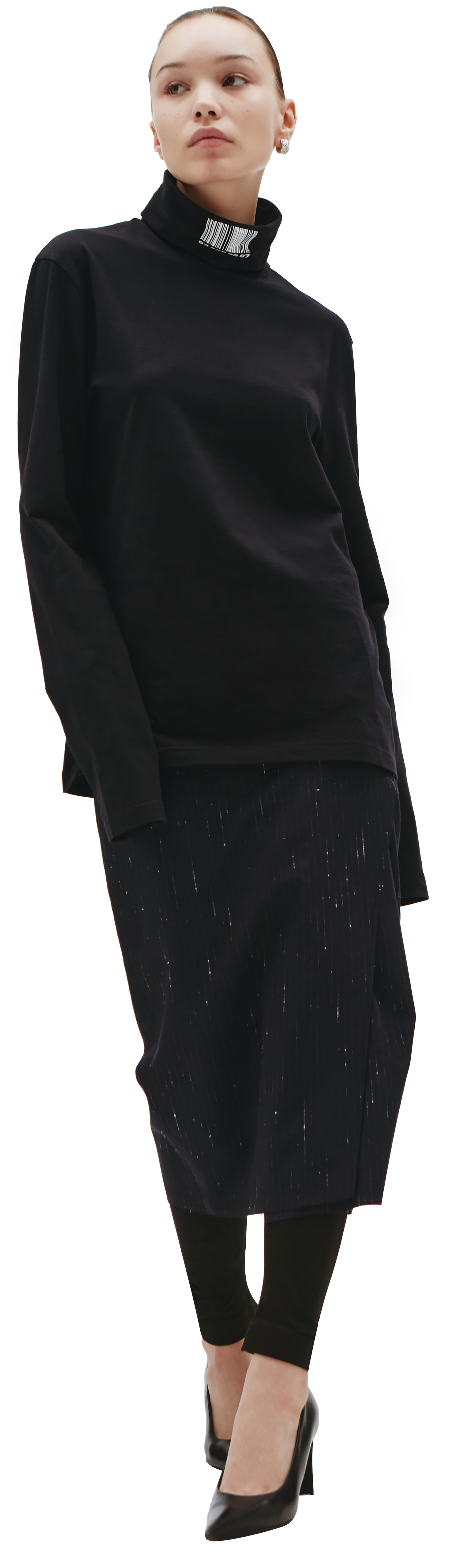 VTMNTS Black logo turtleneck