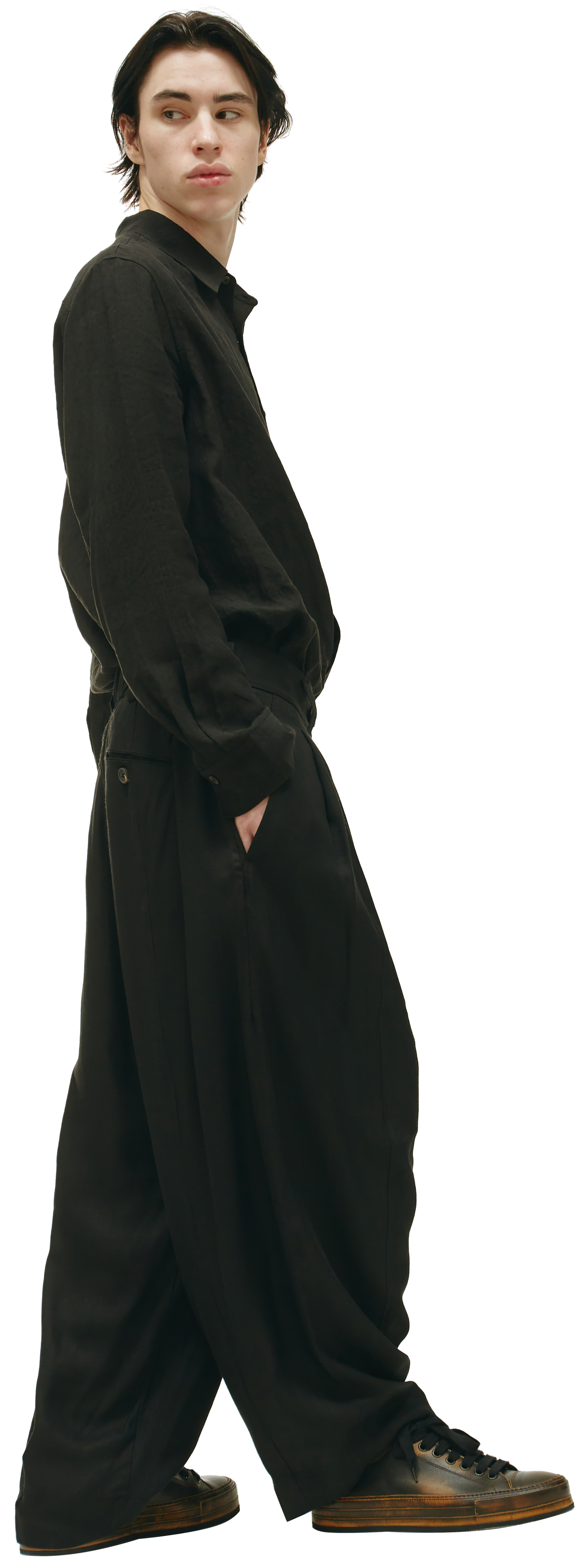 Ziggy Chen Black wide pants